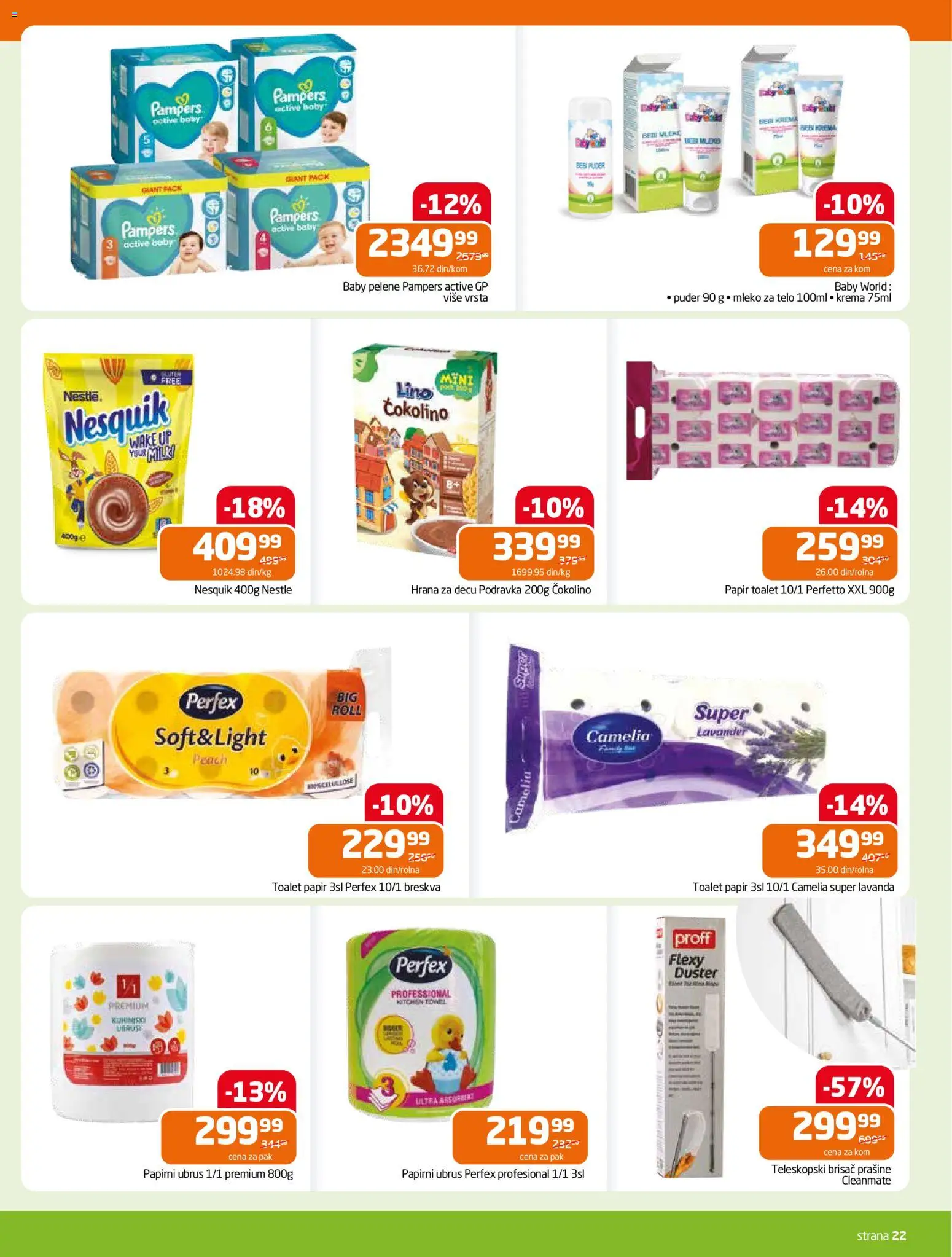 Gomex katalog - važi od 19.11.2025 | Strana: 22 | Proizvode: Toalet papir, Ubrus, Krema, Mleko za telo