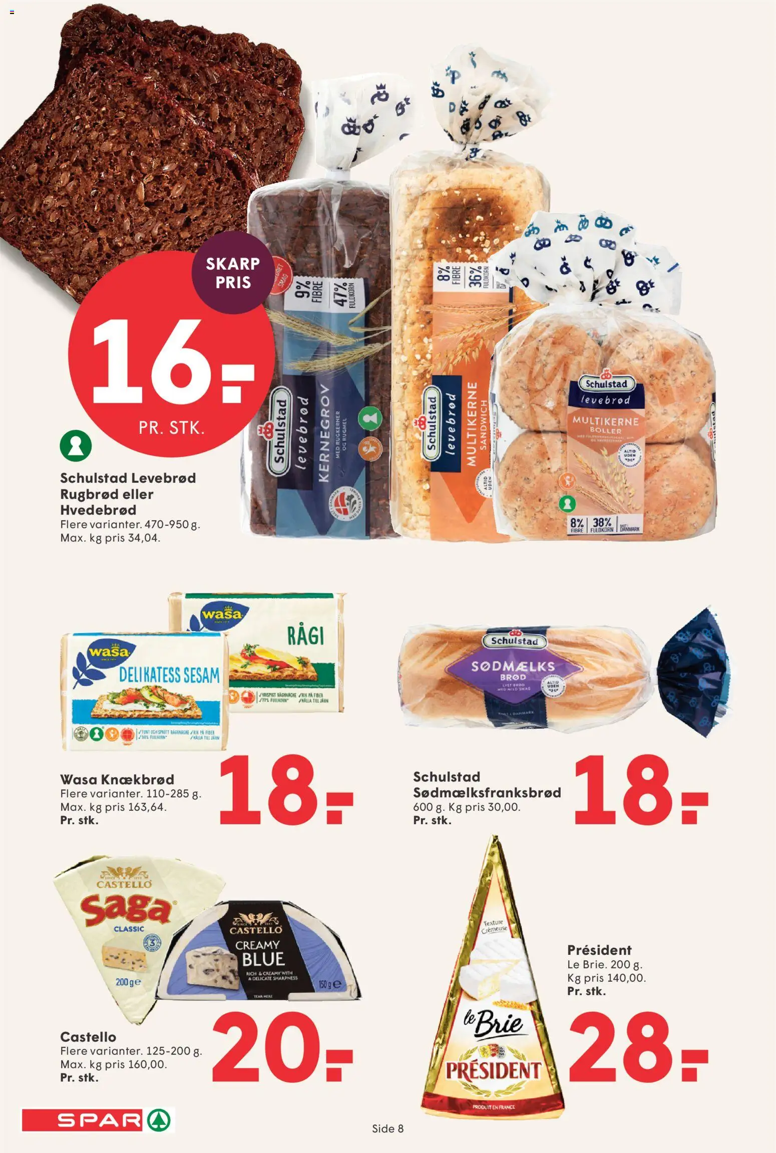 Spar tilbudsavis – gyldig fra 09.01.2026 | Side: 8 | Produkter: Brød, Rugbrød, Knækbrød