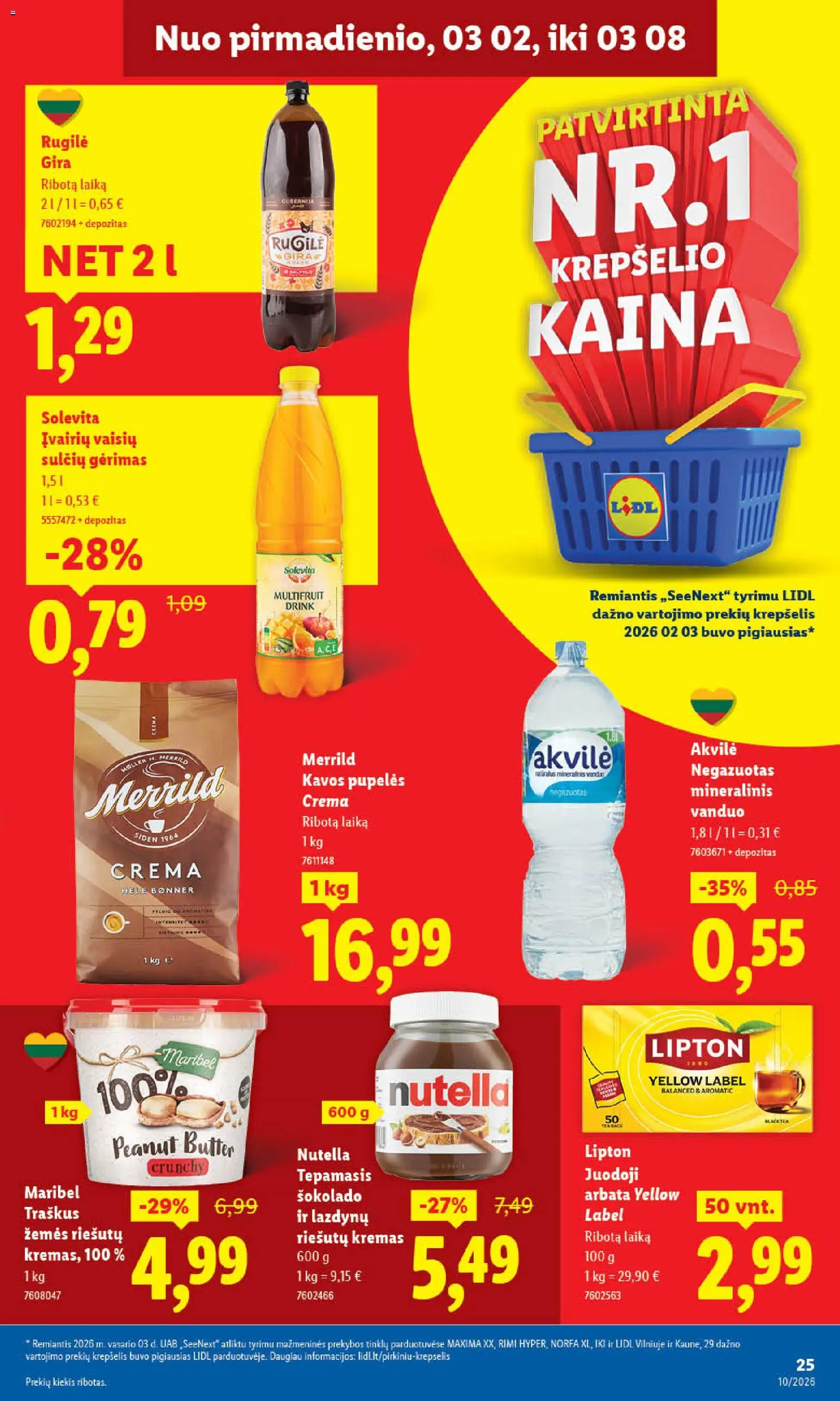 LIDL akcijos nuo 02.03.2026 | Puslapis: 29 | Prekių: Vištienos, Aliejus, Majonezas, Krepšelis