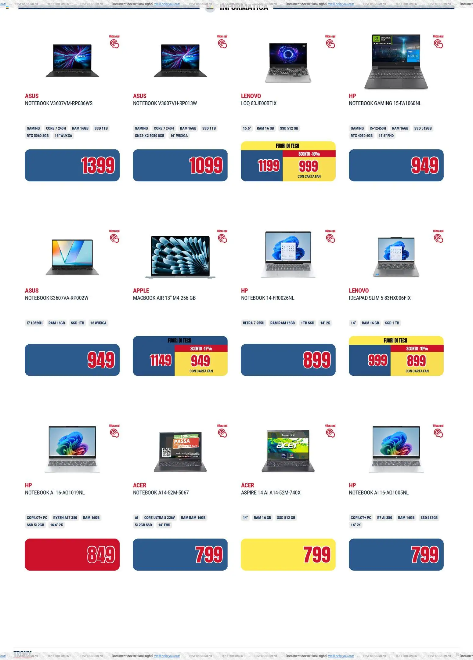Volantino Trony del 19.02.2026 | Pagina: 2 | Prodotti: Notebook, PC, Fan, Macbook