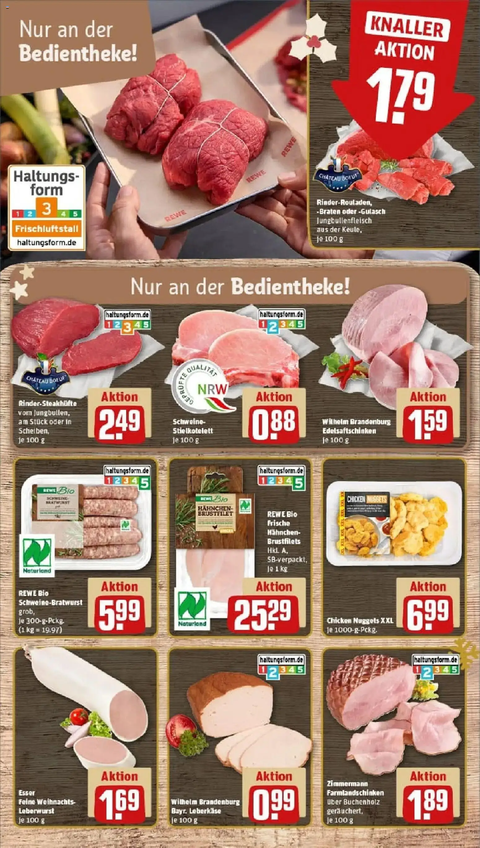 Rewe prospekt Düsseldorf / Eller	 – gültig ab 23.11.2025 | Seite: 10 | Produkte: Hahnchen, Bratwurst, Gulasch, Leberkase