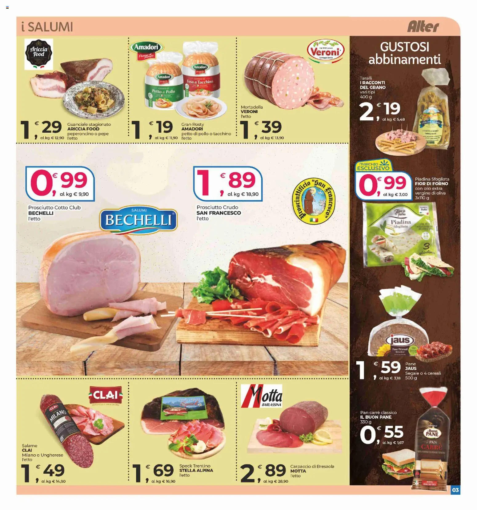 Volantino Alter Discount del 30.10.2025 | Pagina: 3 | Prodotti: Arrosto, Pane, Tacchino, Forno