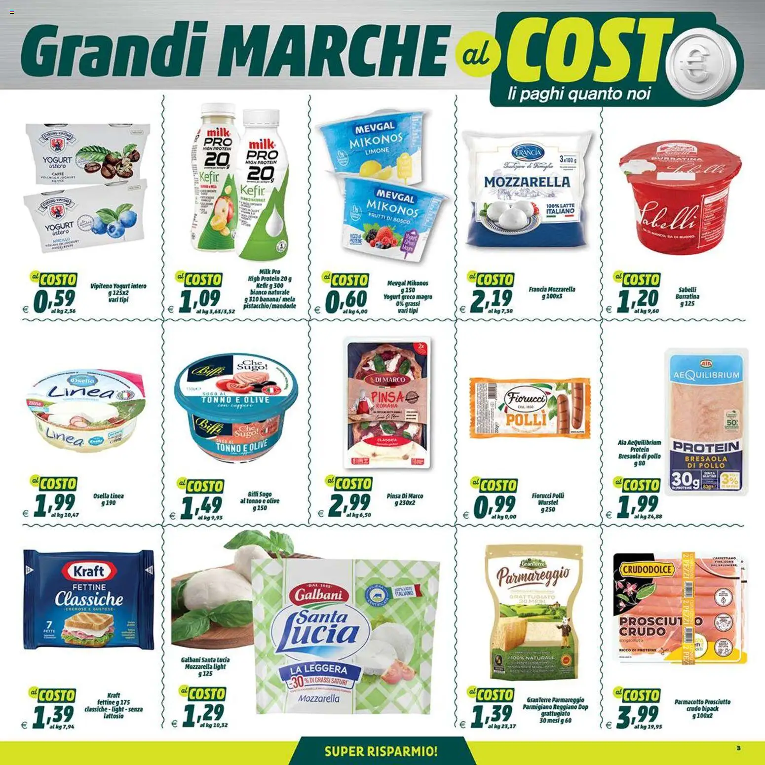 Volantino Elite Supermercati del 10.04.2026 | Pagina: 3 | Prodotti: Bresaola, Mozzarella, Wurstel, Parmigiano