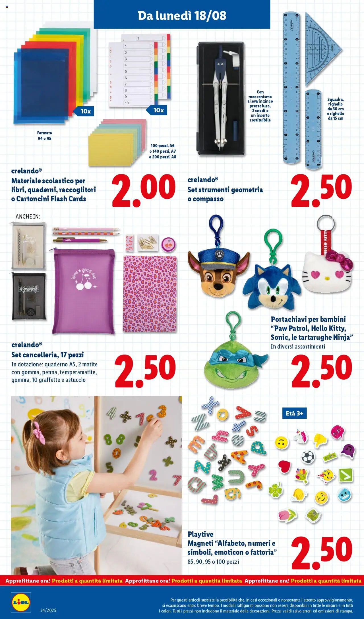 Volantino Lidl del 18.08.2025 | Pagina: 30 | Prodotti: Astuccio, Quaderno, Compasso