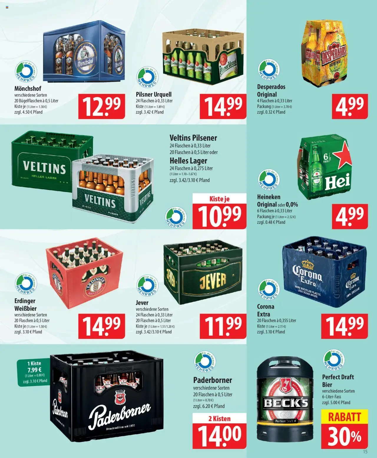 Famila Prospekt 	 – gültig ab 22.09.2025 | Seite: 15 | Produkte: Monchshof, Erdinger, Bier, Weißbier