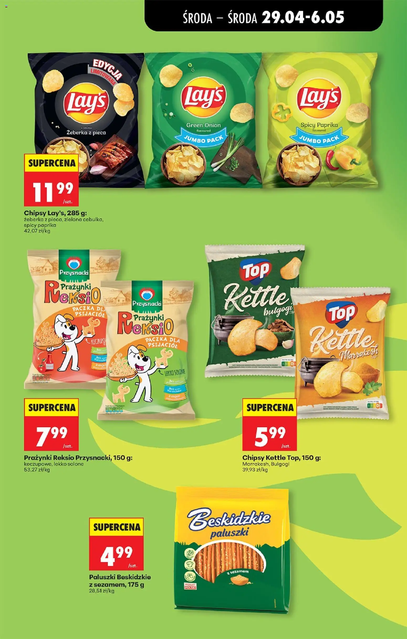 Biedronka gazetka od środy od 29.04.2026 | Strona: 11 | Produkty: Top, Chipsy, Paluszki