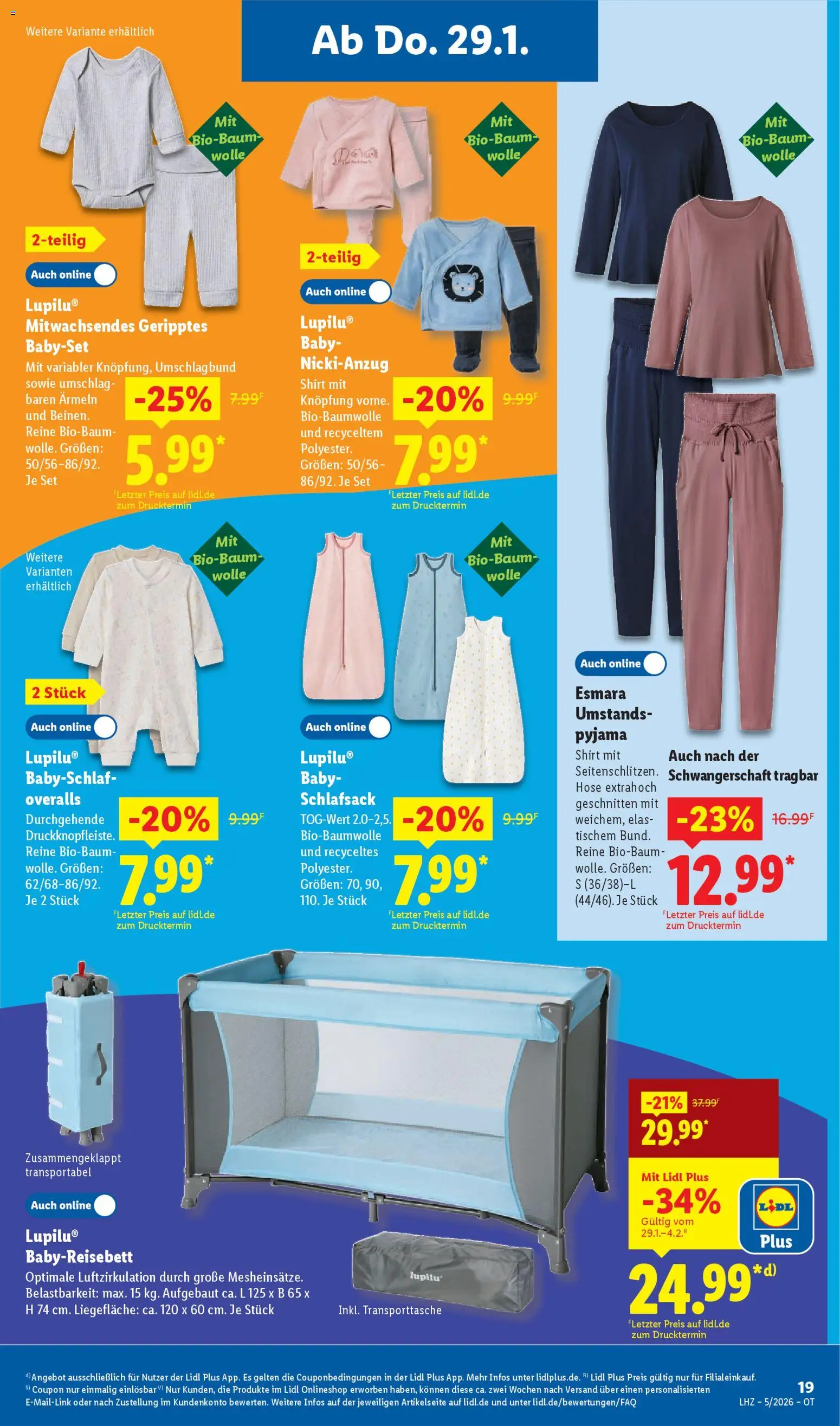 Lidl Prospekt Bernsdorf – gültig ab 26.01.2026 | Seite: 39 | Produkte: Shirt, Schlafsack, Hose, Pyjama