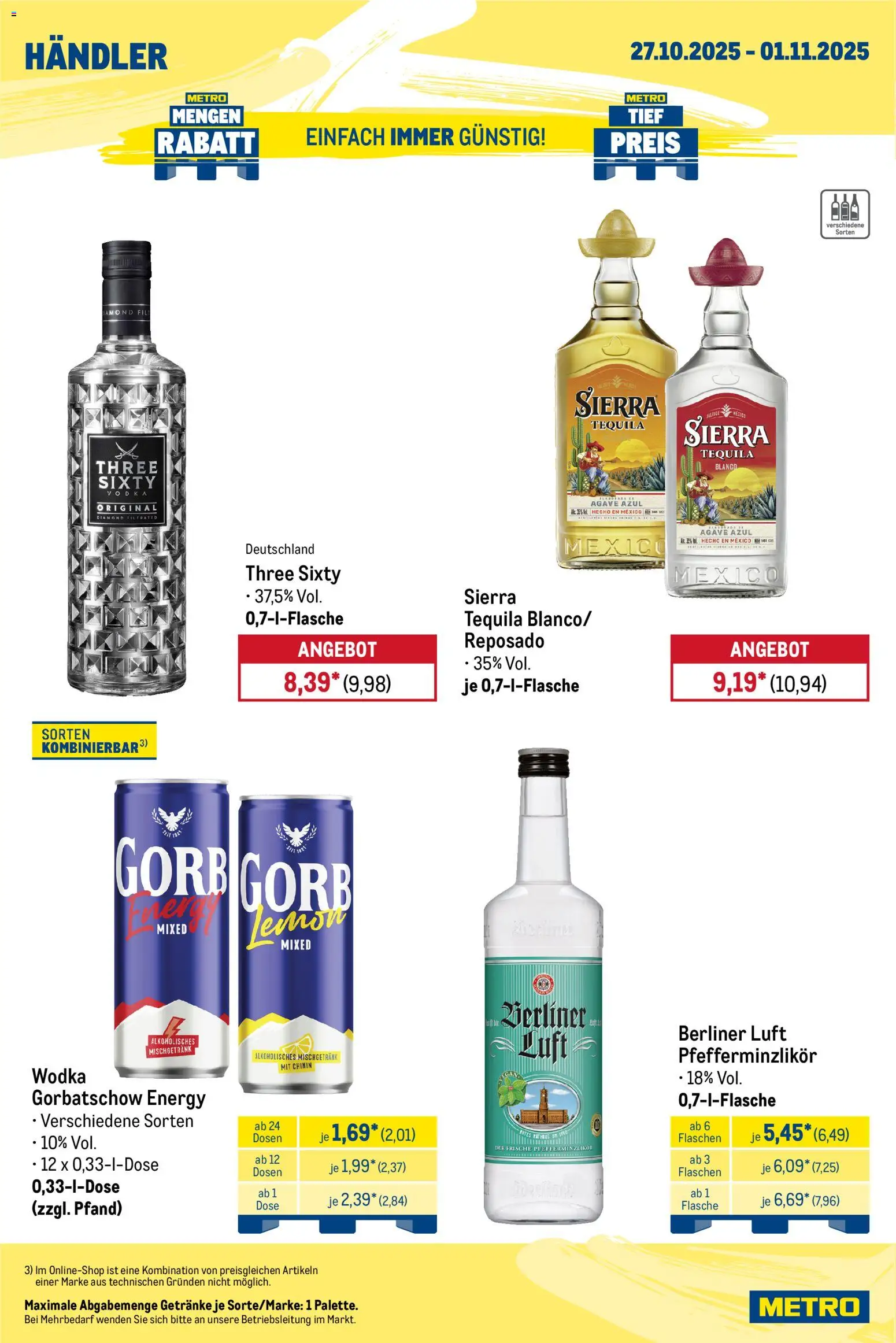 Metro Wochen-Angebote Händler – gültig ab 27.10.2025 | Seite: 6 | Produkte: Berliner, Energy, Vodka, Wodka