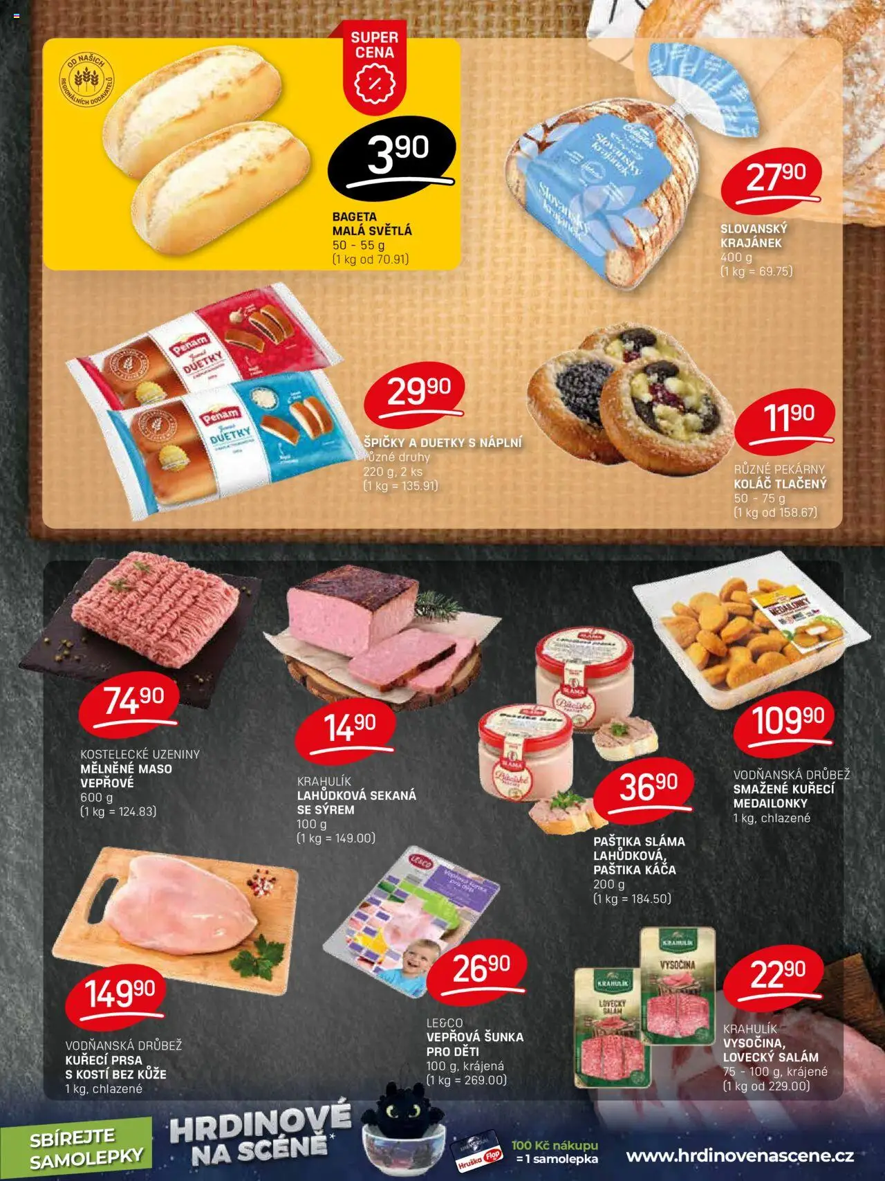 Flop leták od 22.10.2025 | Strana: 3 | Produkty: Kuřecí prsa, Šunka, Vysočina, Maso
