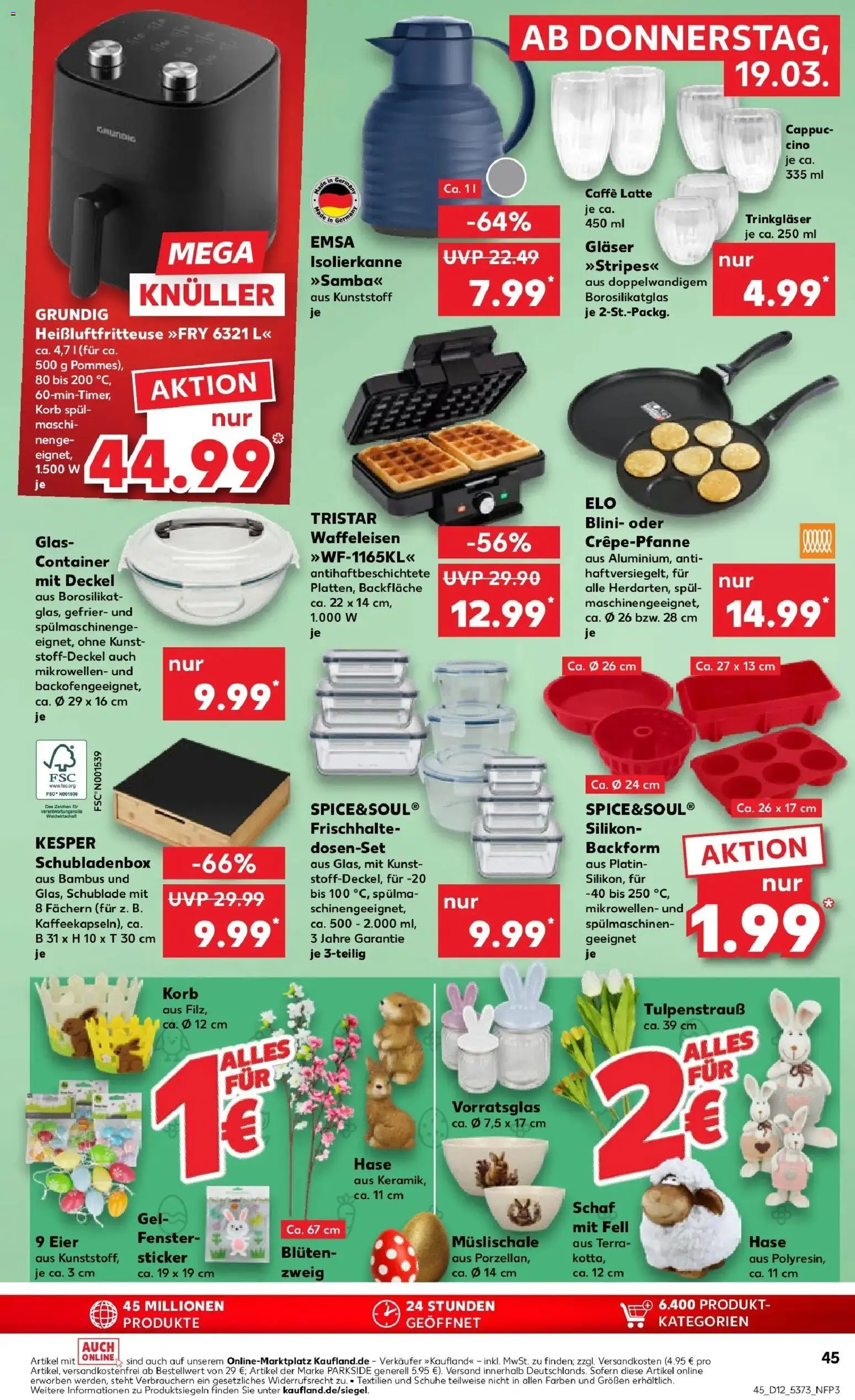 Kaufland Prospekt Flensburg	 – gültig ab 19.03.2026 | Seite: 45 | Produkte: Eier, Box, Korb, Waffeleisen