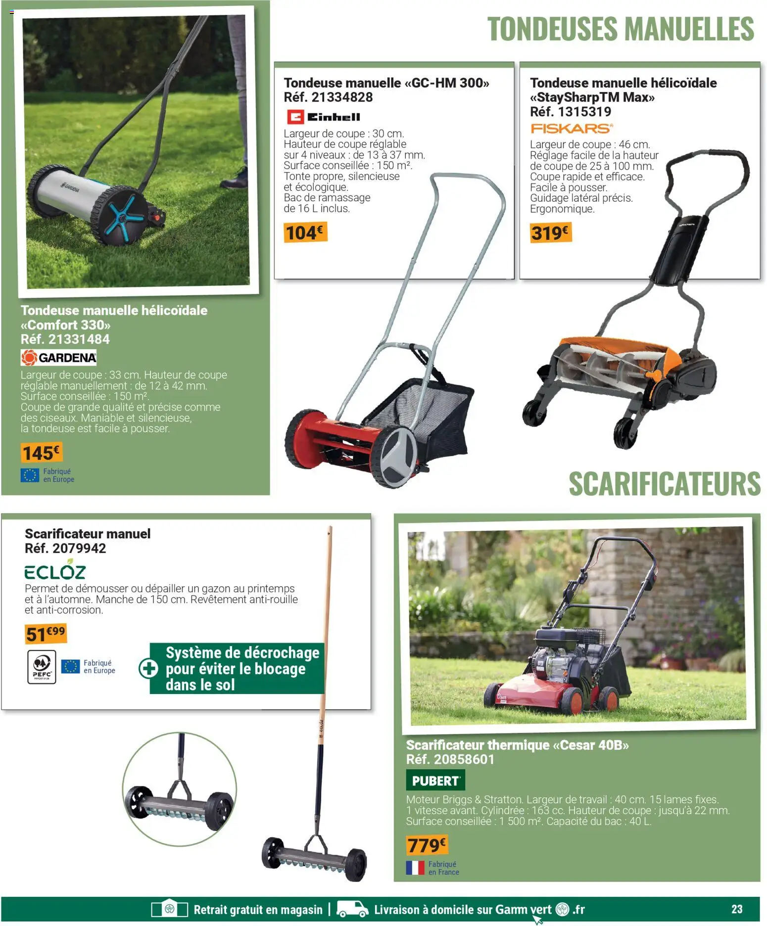 {H1} | Page: 23 | Produits: Tondeuse, Gazon