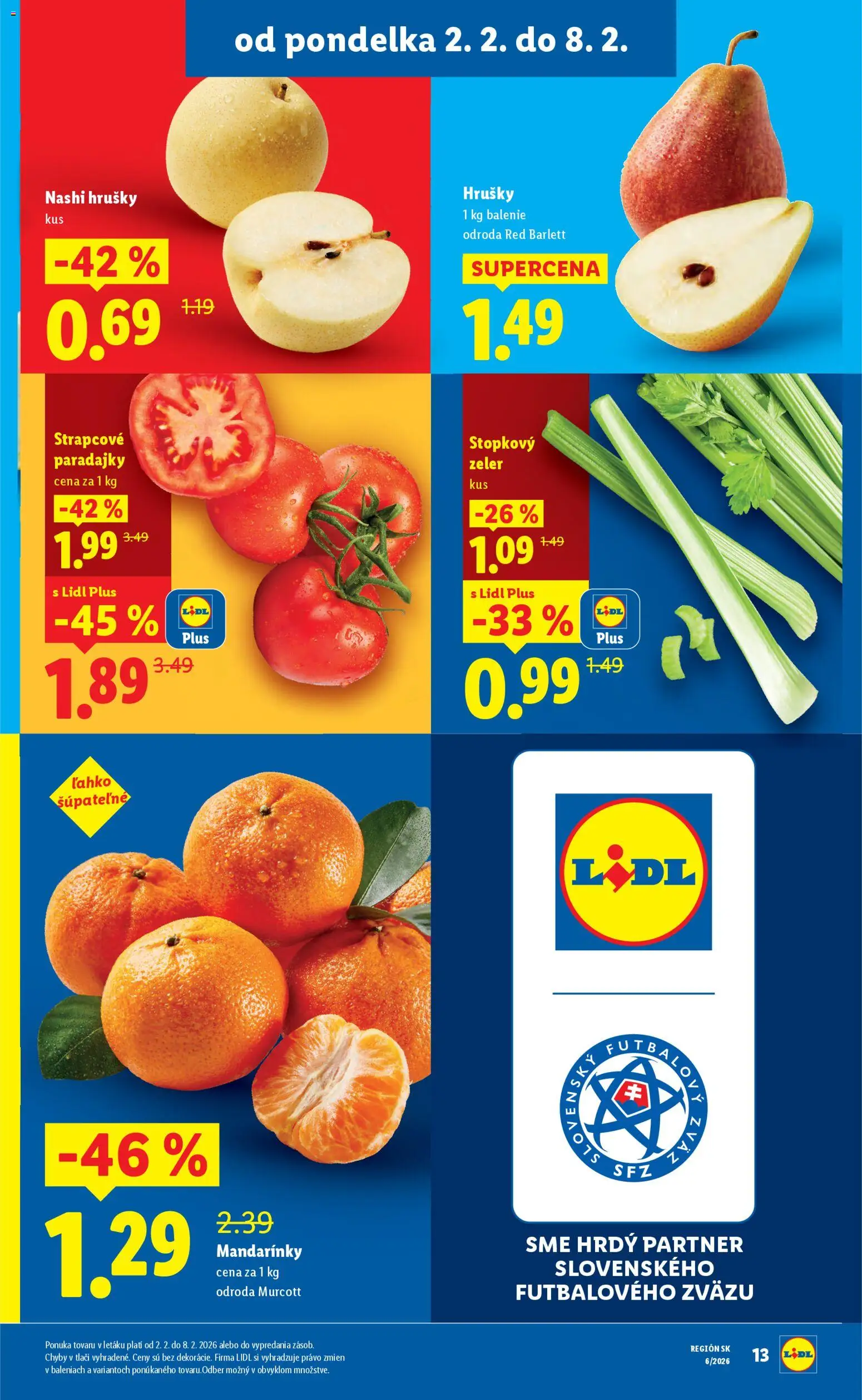 Nové Lidl akcie – leták je platný od 05.02.2026 | Strana: 59 | Produkty: Paradajky, Mandarinky, Hrušky, Zeler
