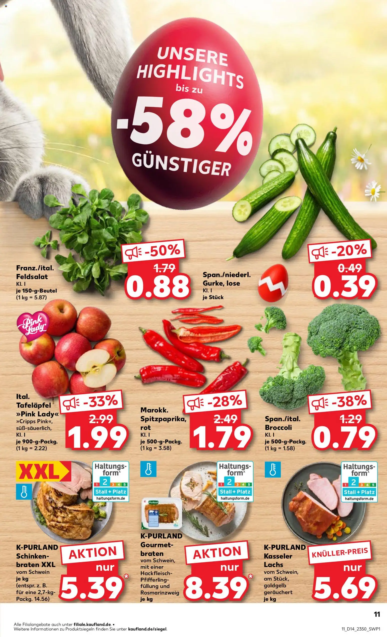Kaufland Prospekt Völklingen	 – gültig ab 02.04.2026 | Seite: 11 | Produkte: Lachs, Schinken, Hackfleisch