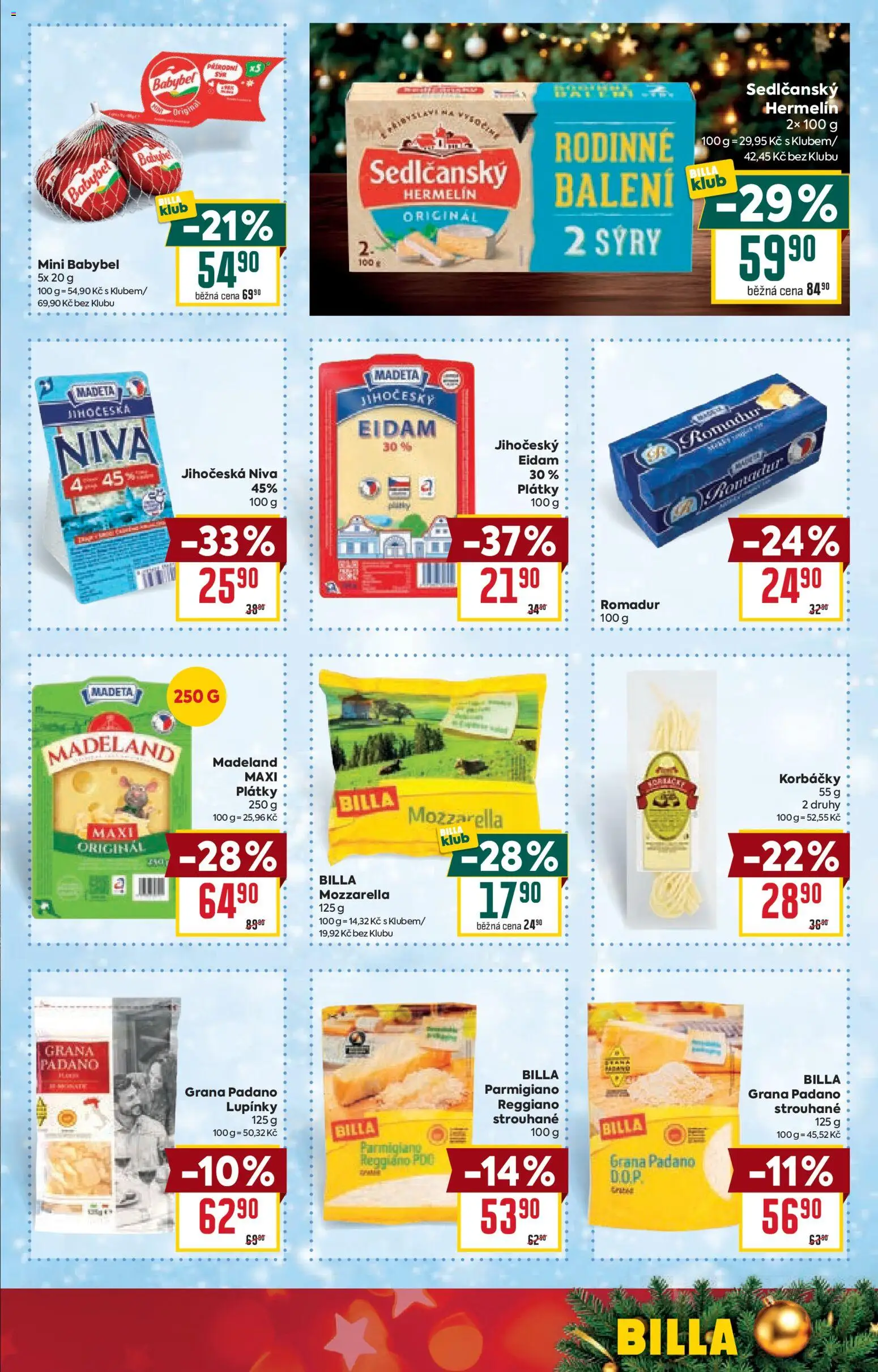 Billa Velký leták od 17.12.2025 | Strana: 23 | Produkty: Hermelín, Vysočina, Romadur, Niva