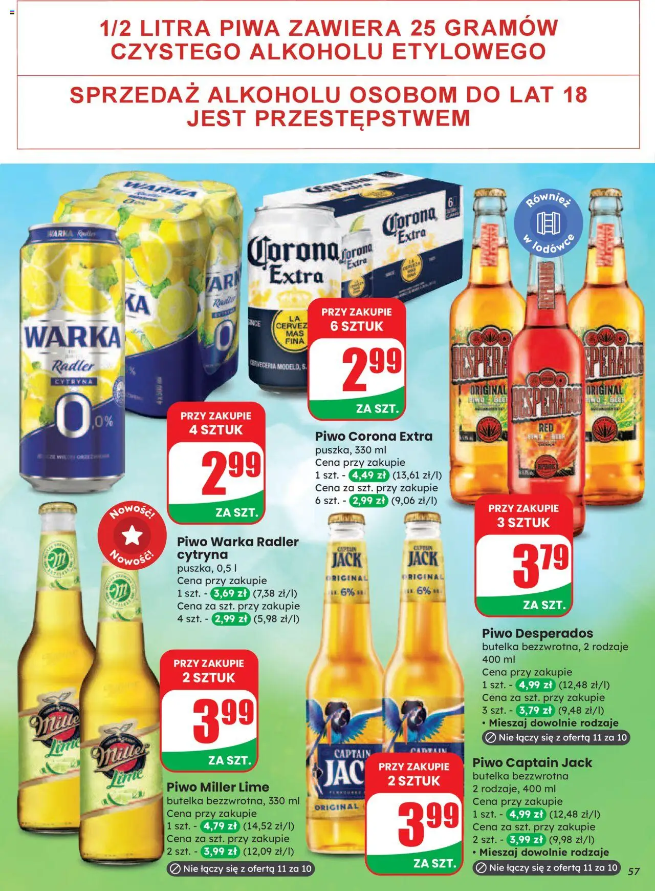 Dino Gazetka od 20.08.2025 | Strona: 57 | Produkty: Cytryna, Piwo Desperados, Warka, Piwo