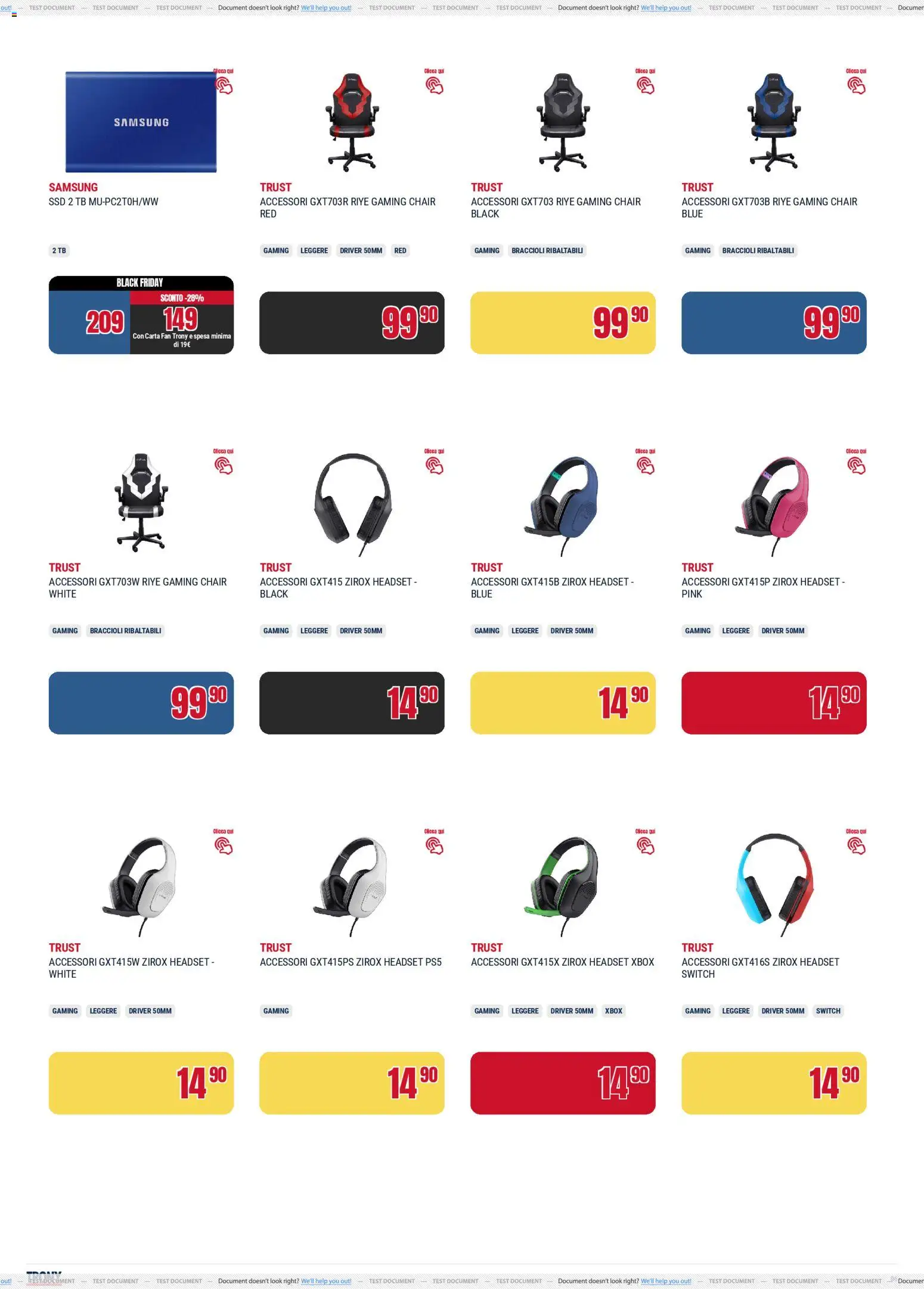Volantino Trony del 24.11.2025 | Pagina: 6 | Prodotti: Braccioli, Xbox, Fan, Samsung