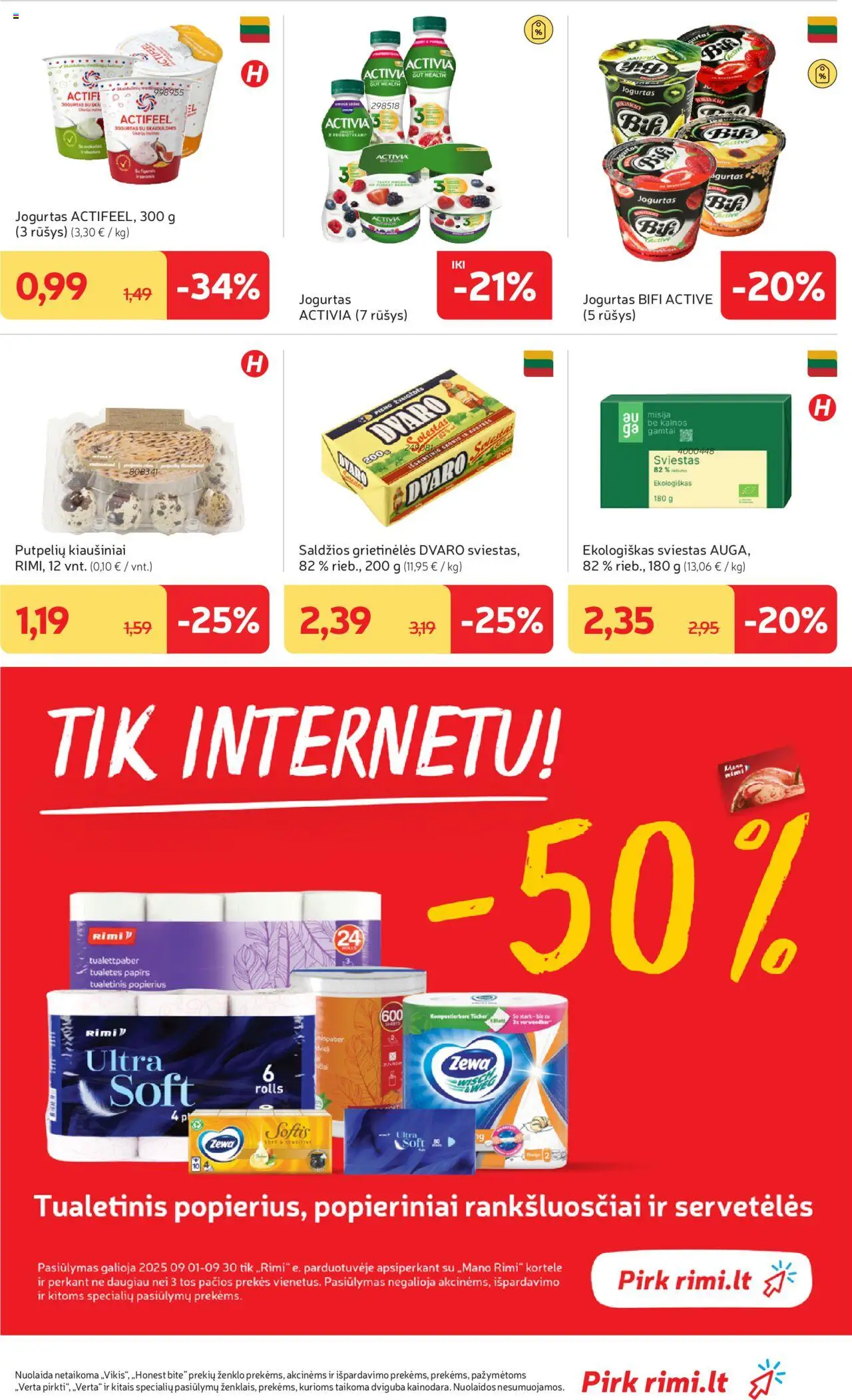 Rimi - Leidinys│galioja nuo 02.09.2025 | Puslapis: 21 | Prekių: Jogurtas, Kiaušiniai, Sviestas, Tualetinis popierius