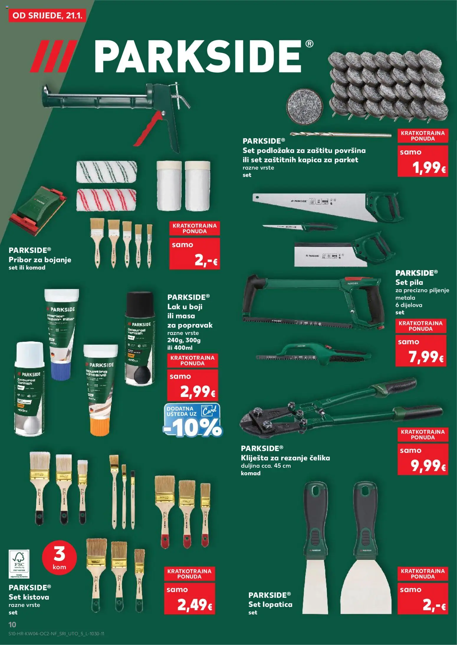 Kaufland katalog | vrijedi od 21.01.2026 | Stranica: 10 | Proizvodi: Lopatica, Kliješta, Pila, Parkside