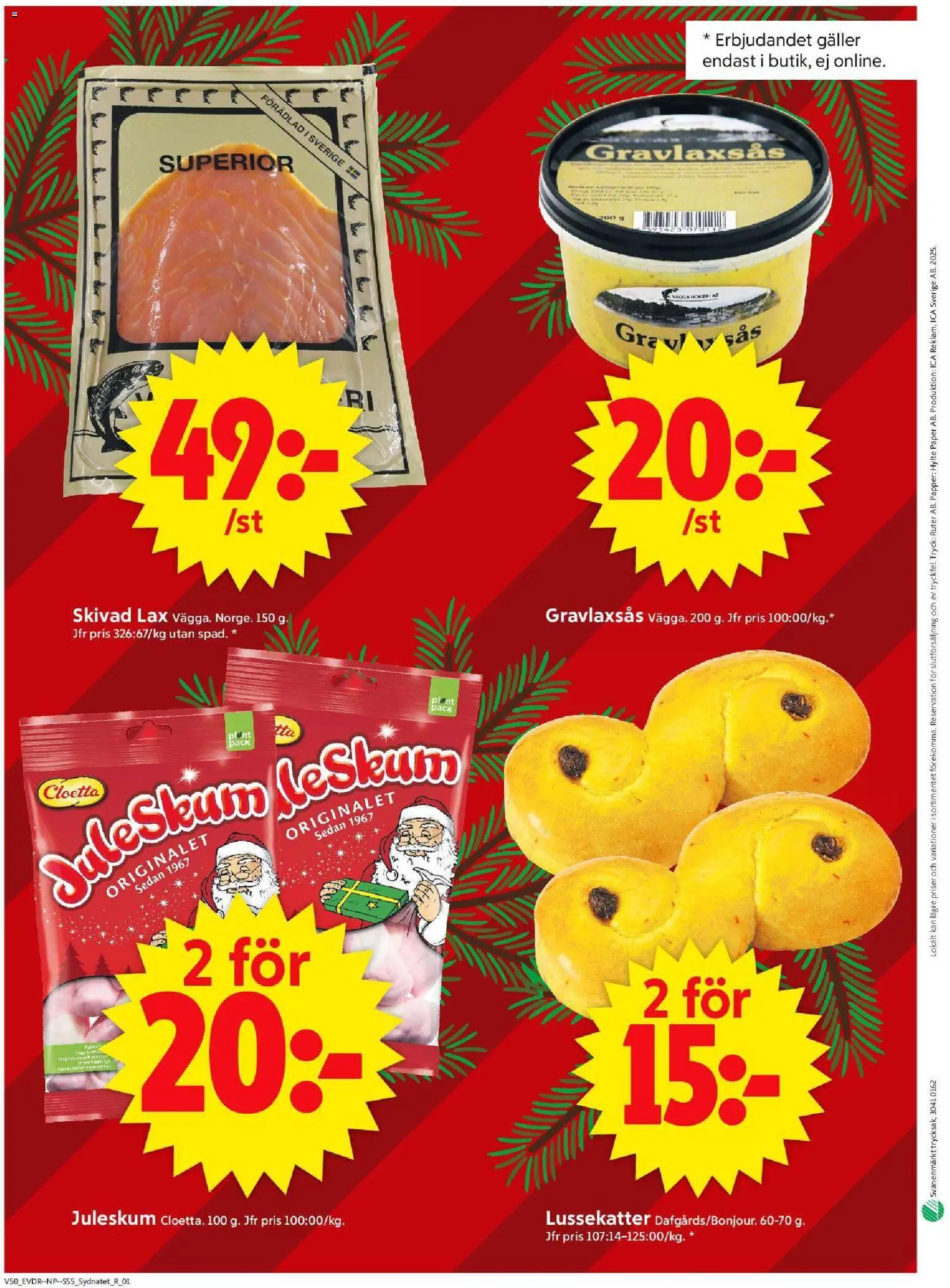 ICA Supermarket reklamblad aktuell från 08.12.2025 | Sida: 10 | Produkter: Galler, Lax, Papper