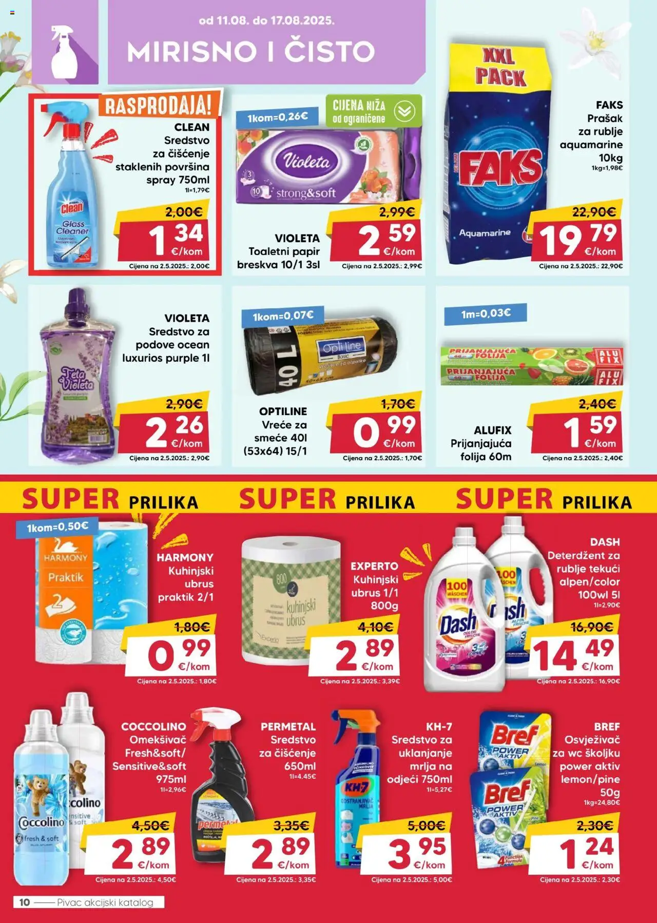 Pivac katalog | vrijedi od 11.08.2025 | Stranica: 10 | Proizvodi: Omekšivač, Deterdžent, Breskva, Violeta