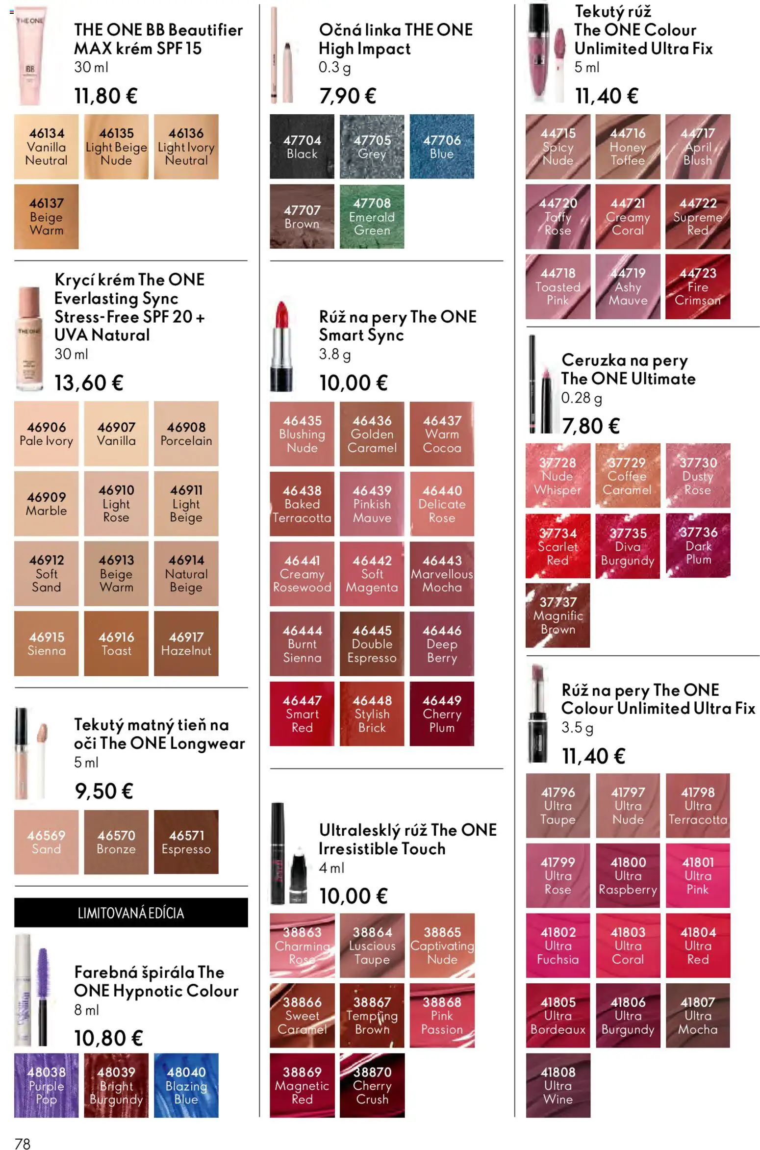 Nové Oriflame akcie – leták je platný od 27.05.2026 | Strana: 78 | Produkty: Očná linka, Rúž na pery, Ceruzka, Krém