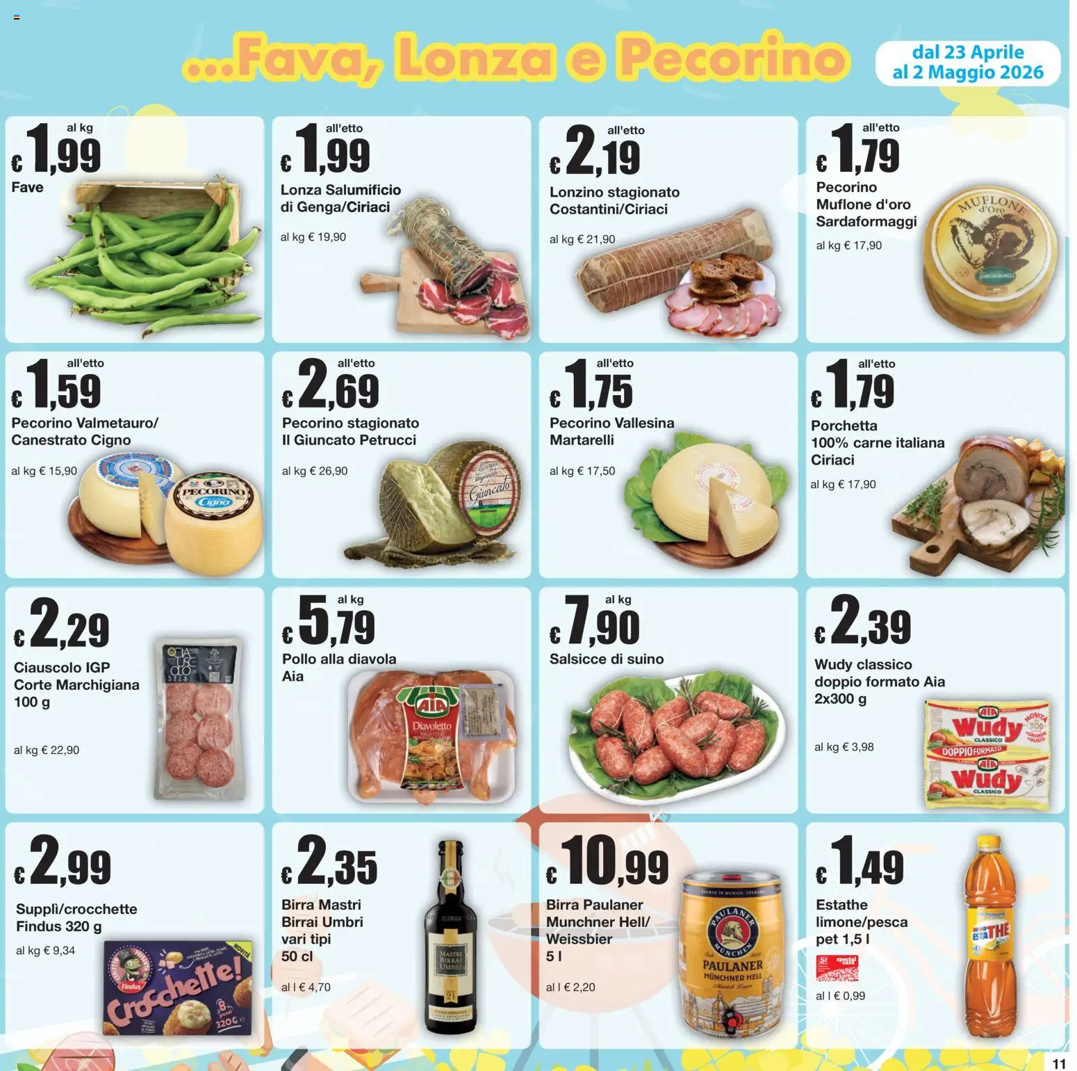 Volantino Sì con Te del 16.04.2026 | Pagina: 11 | Prodotti: Birra, Pollo, Crocchette, Pecorino
