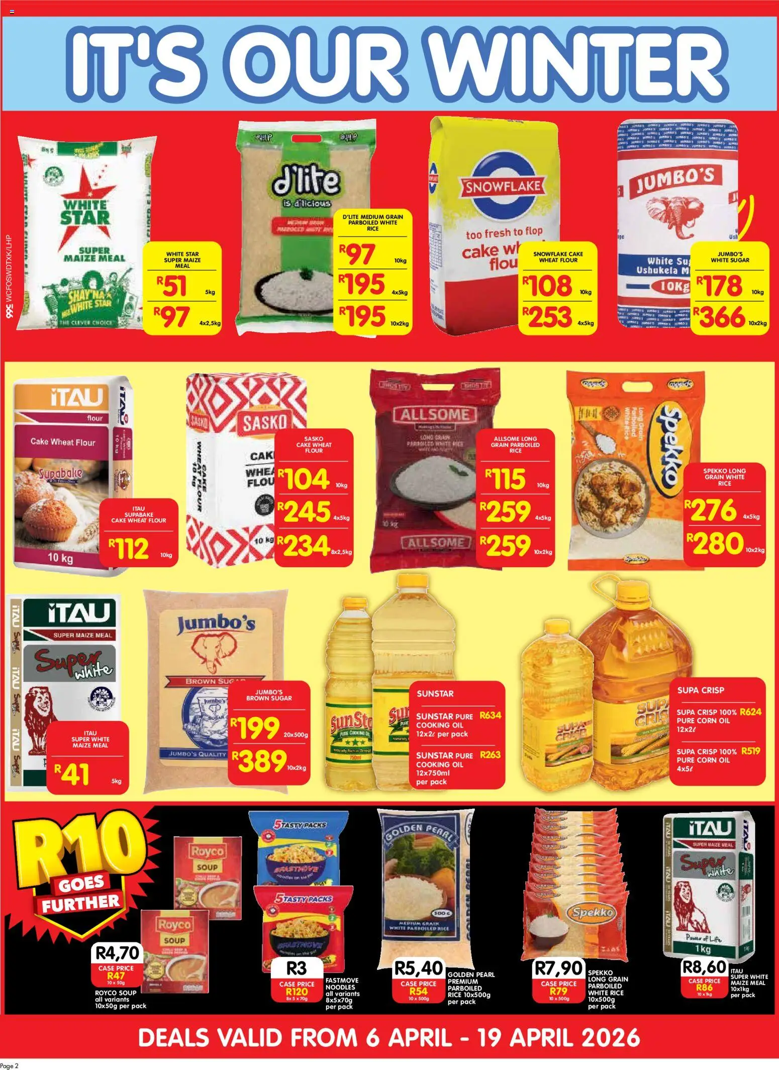 New Shoprite catalogue – valid from 06.04.2026 | Page: 2 | Products: Cake, Case, Noodles, Soup