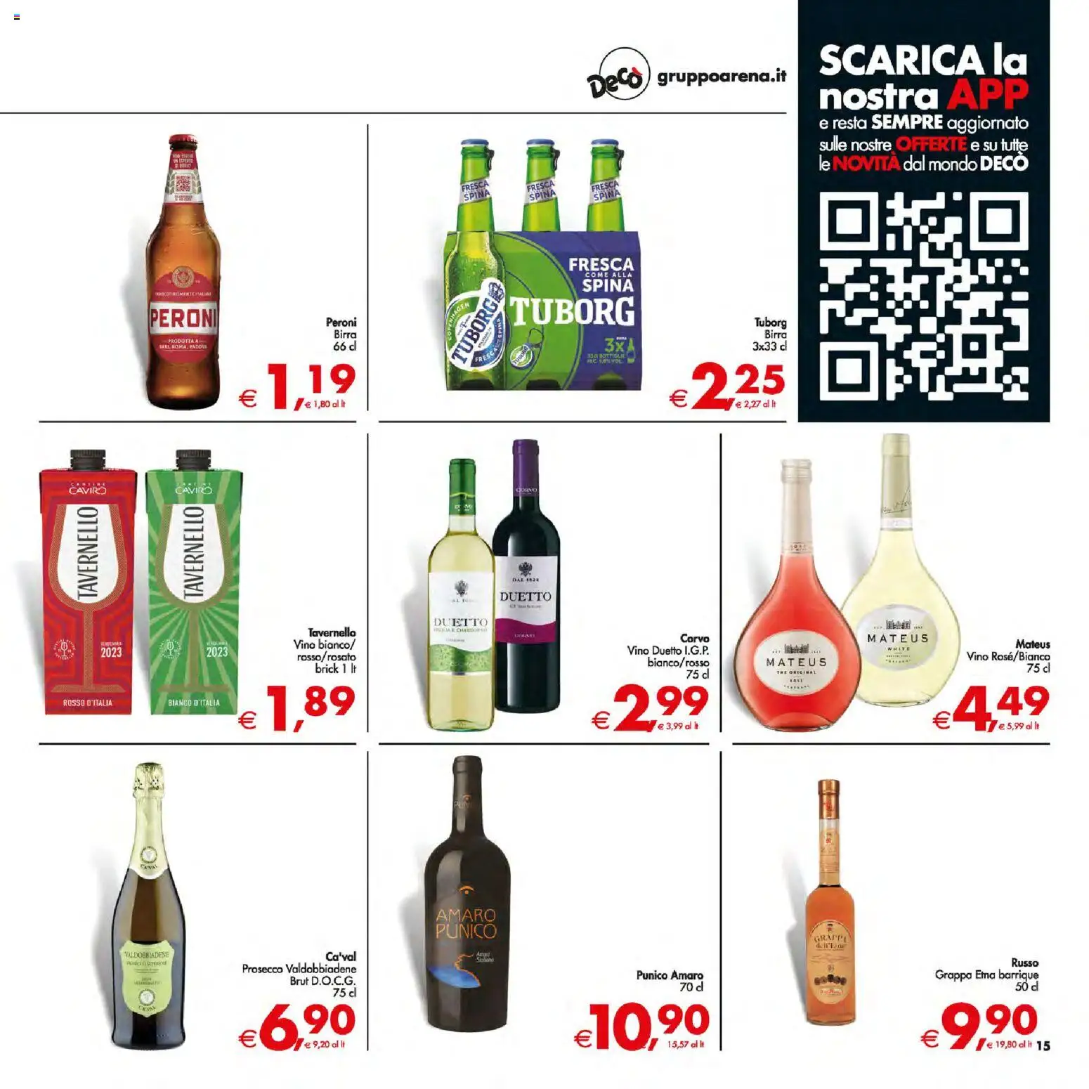 Volantino Decò del 13.01.2026 | Pagina: 15 | Prodotti: Prosecco, Vino, Grappa, Amaro