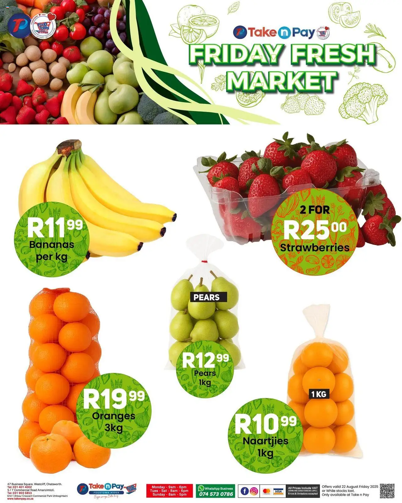 Take n Pay Friday Specials │ valid from 22.08.2025 | Page: 9 | Products: Pears, Oranges, Bananas, Strawberries