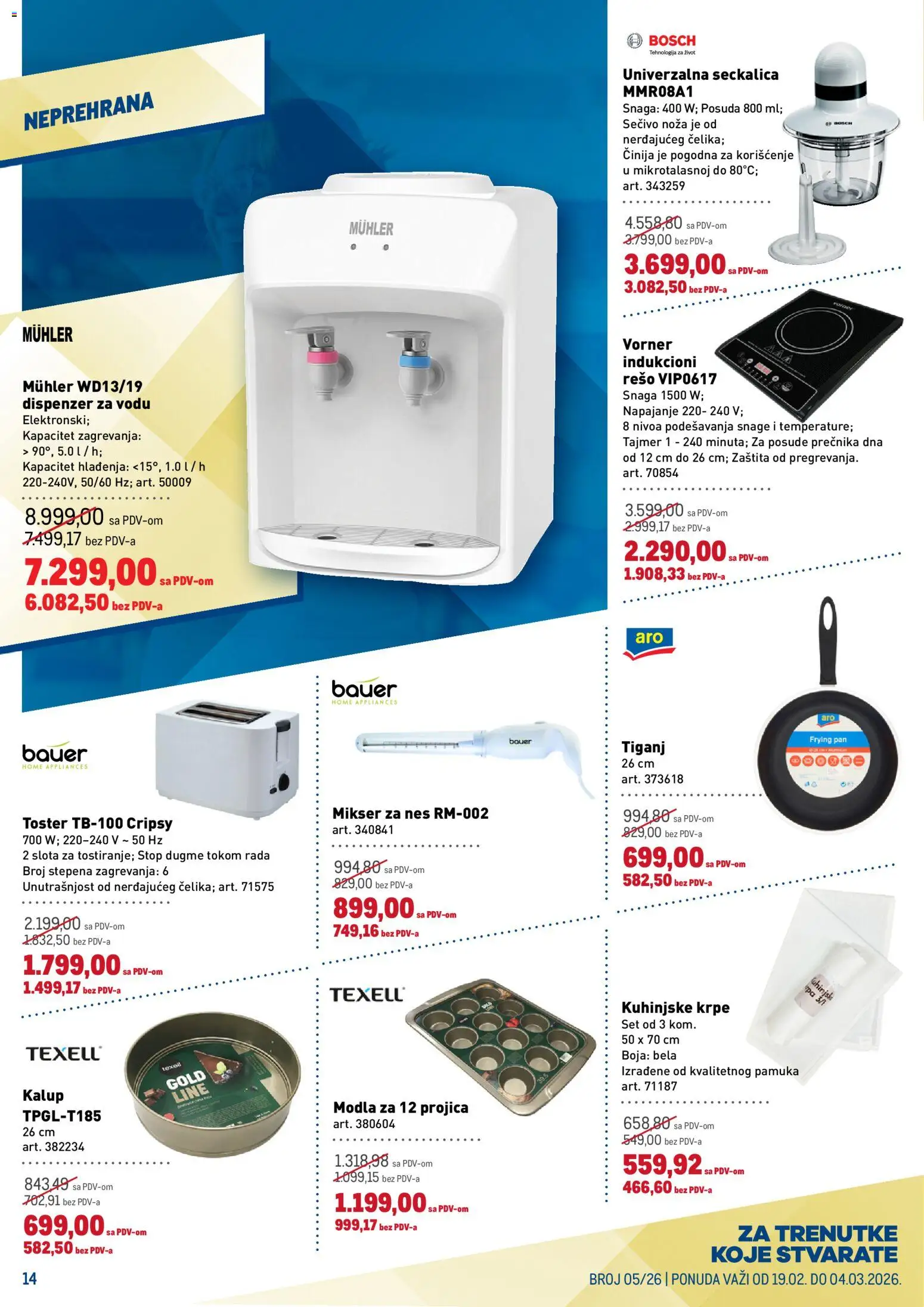 Metro katalog - važi od 19.02.2026 | Strana: 14 | Proizvode: Bosch, Mikser, Toster, Seckalica