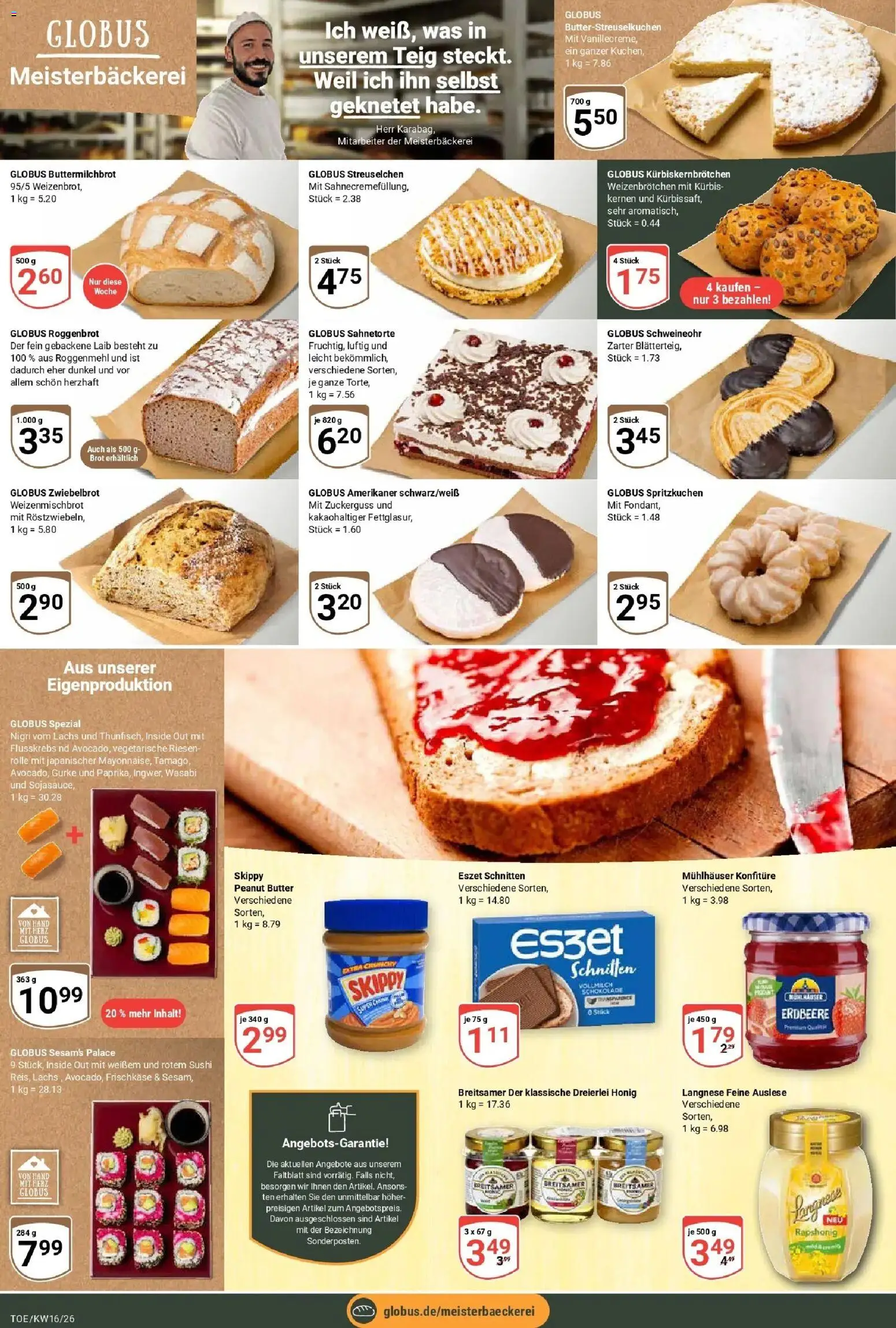 Globus Prospekt Tönisvorst	 – gültig ab 12.04.2026 | Seite: 6 | Produkte: Butter, Kürbis, Brot, Frischkase