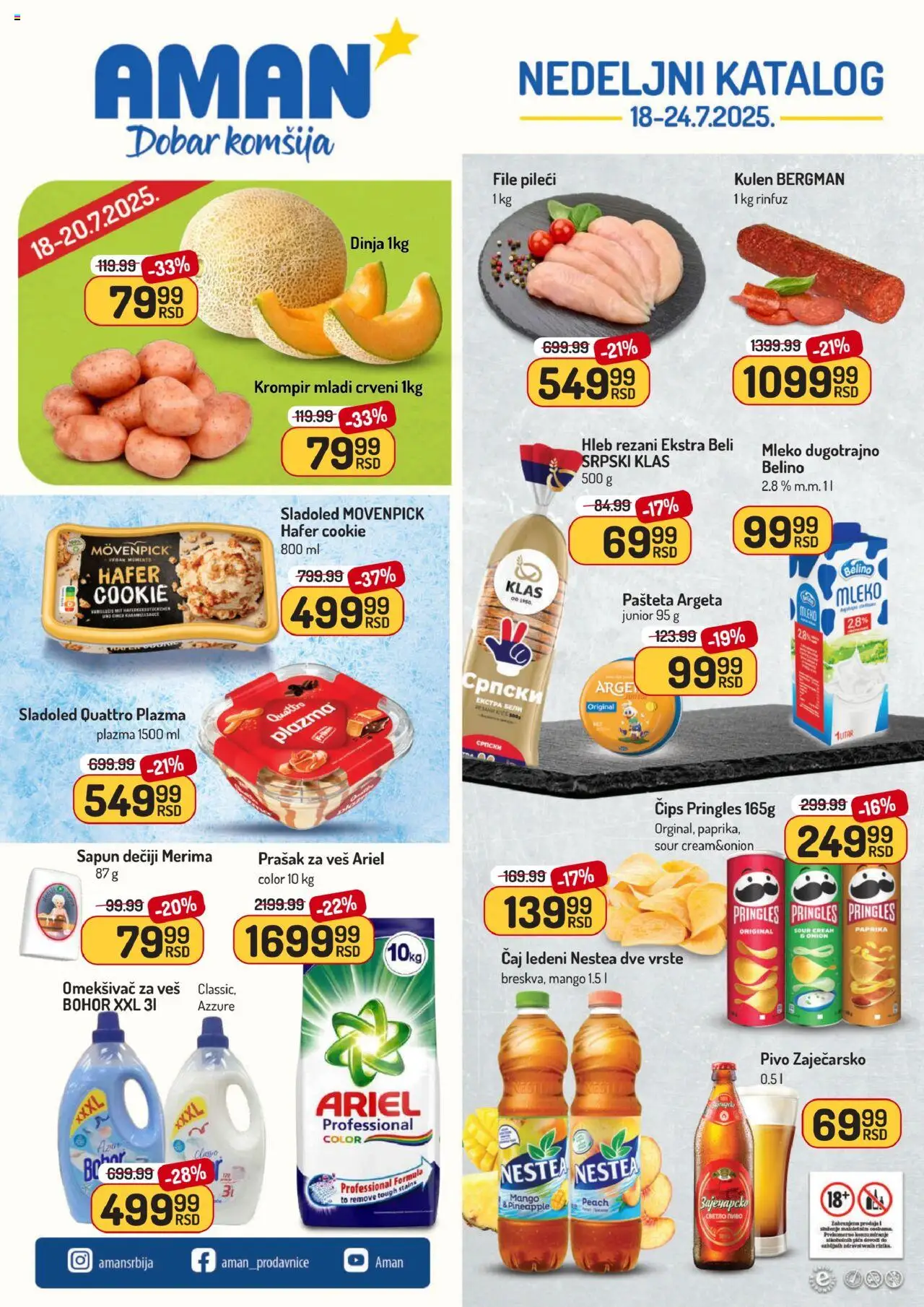 Aman katalog - važi od 18.07.2025 | Strana: 1 | Proizvode: Ariel, Kulen, Sapun, Prašak za veš