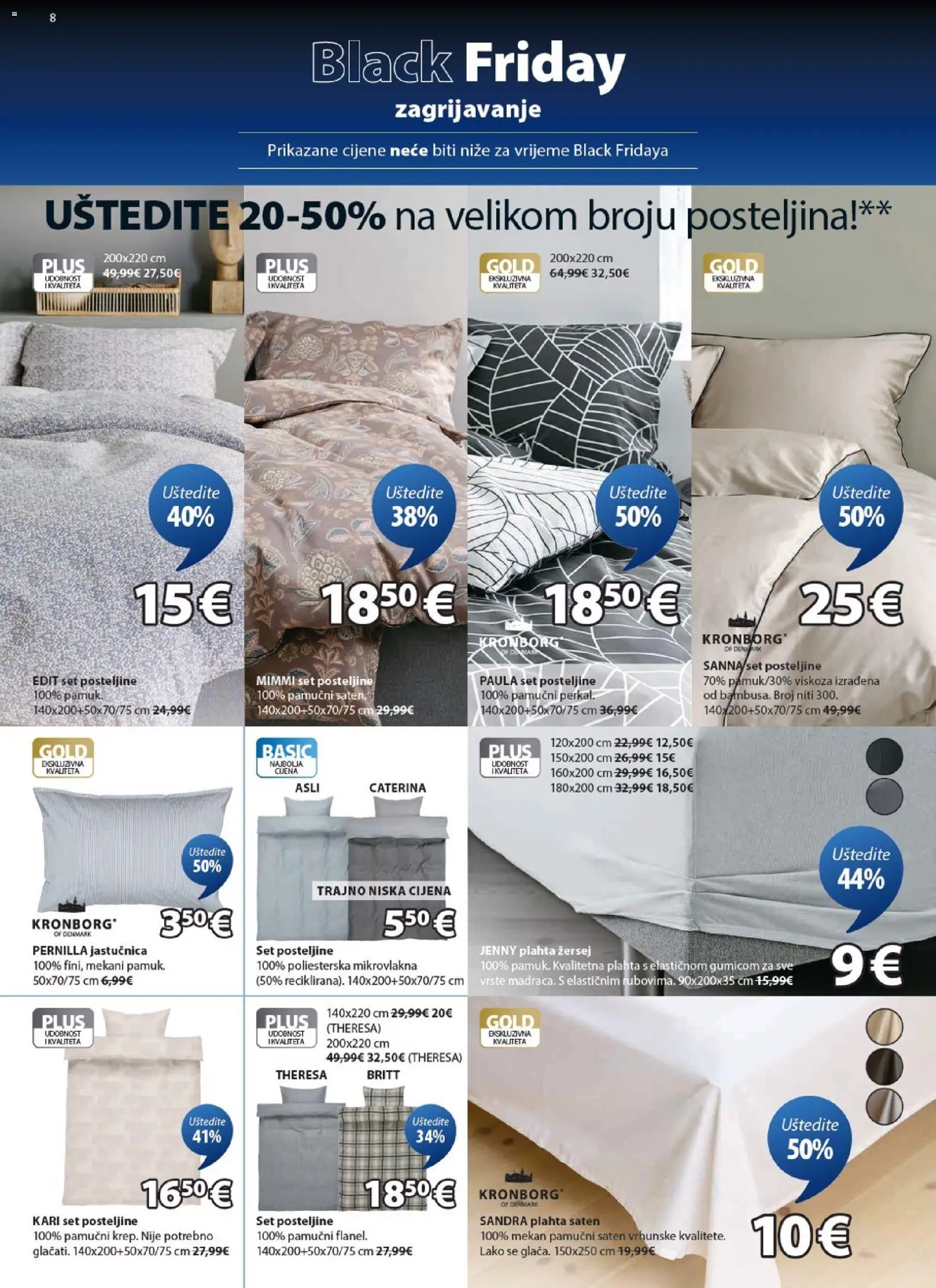 JYSK katalog | vrijedi od 19.11.2025 | Stranica: 8 | Proizvodi: Jastučnica, Plahta, Posteljina