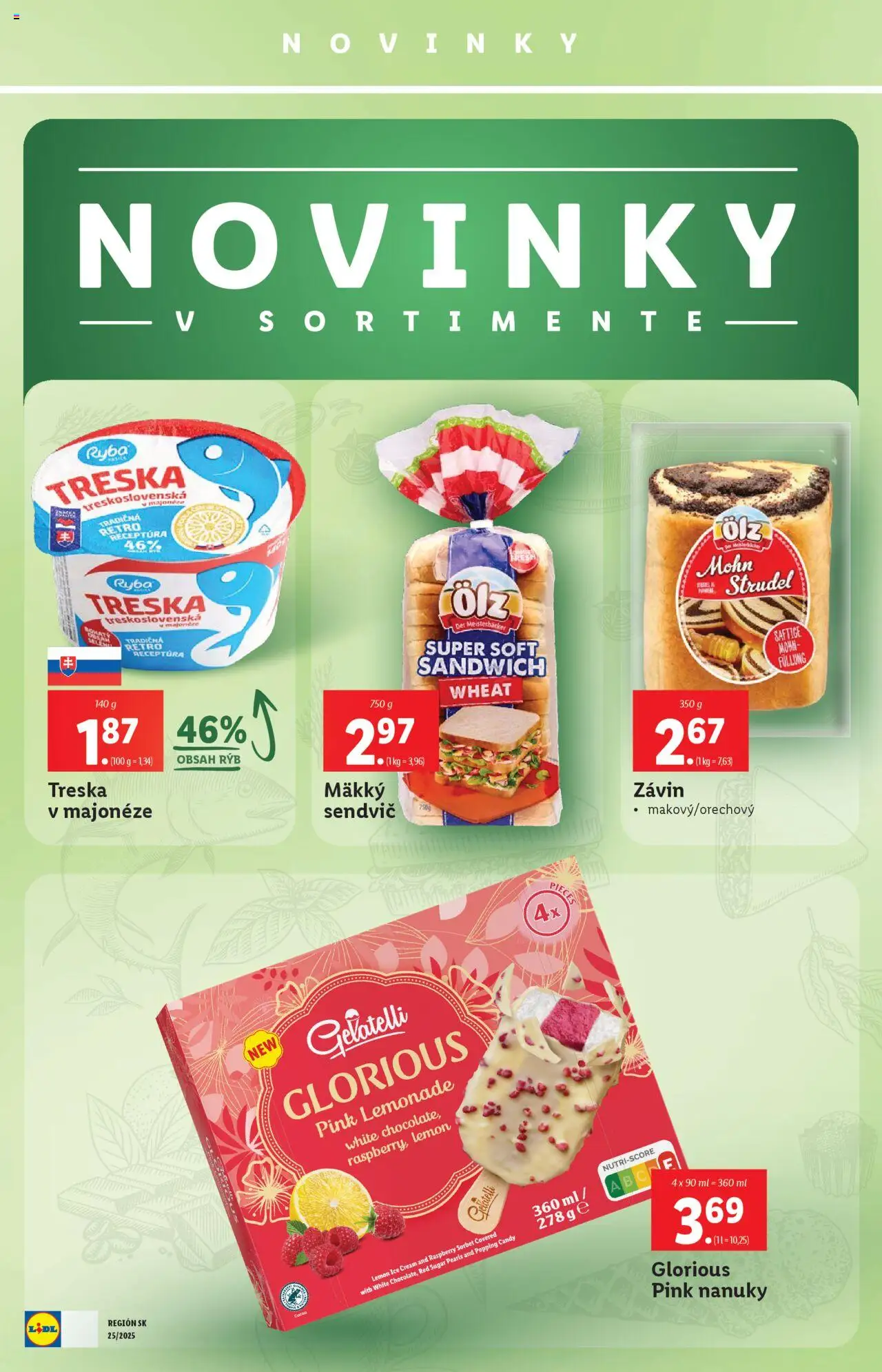 Lidl leták │ platný od 16.06.2025 | Strana: 36 | Produkty: Závin, Ryba, Treska, Sendvič