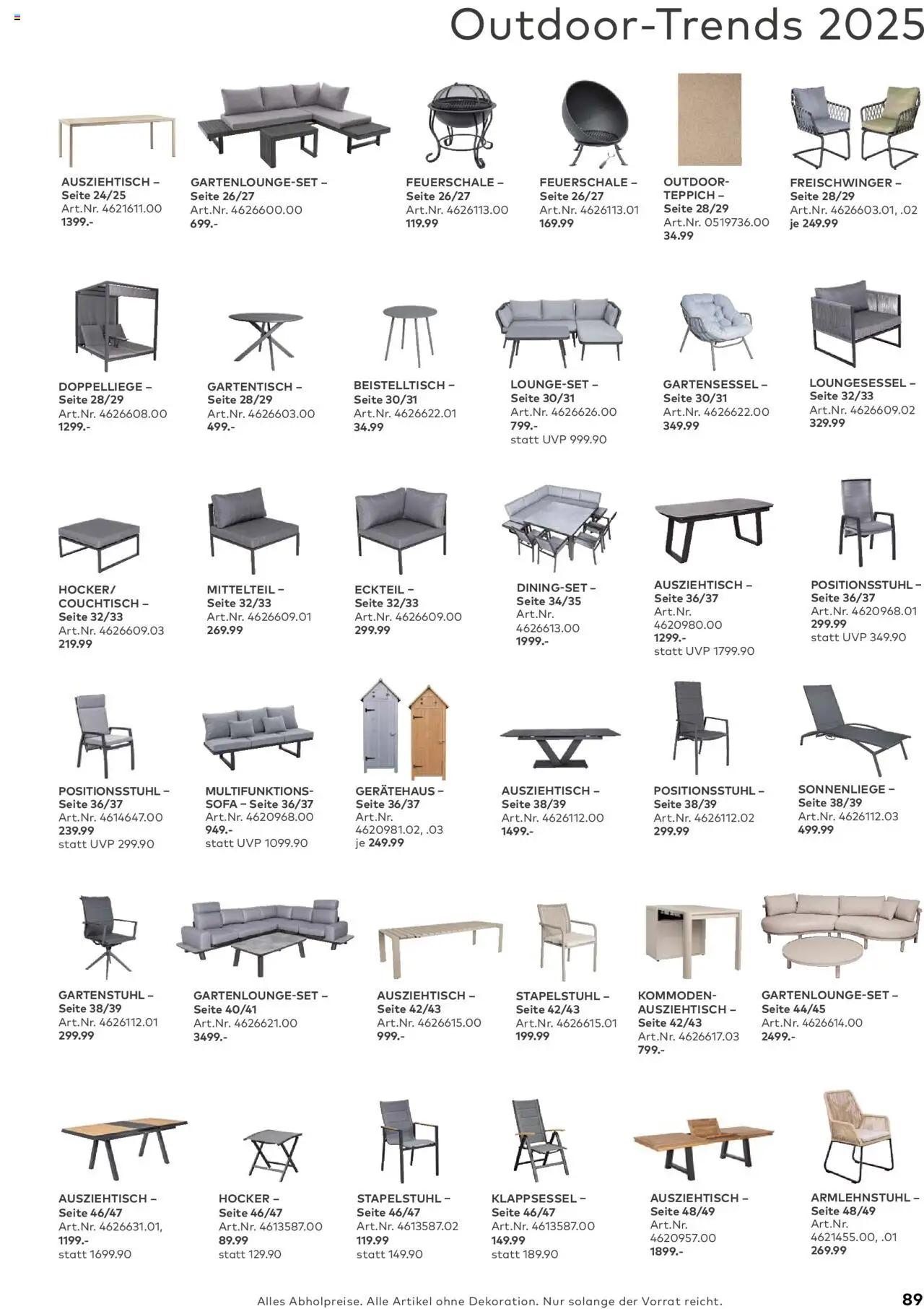 Porta! - Outdoor - Gartenmöbelkatalog 2025 - gültig ab dem 02.03.2025 | Seite: 89 | Produkte: Hocker, Beistelltisch, Sofa, Teppich