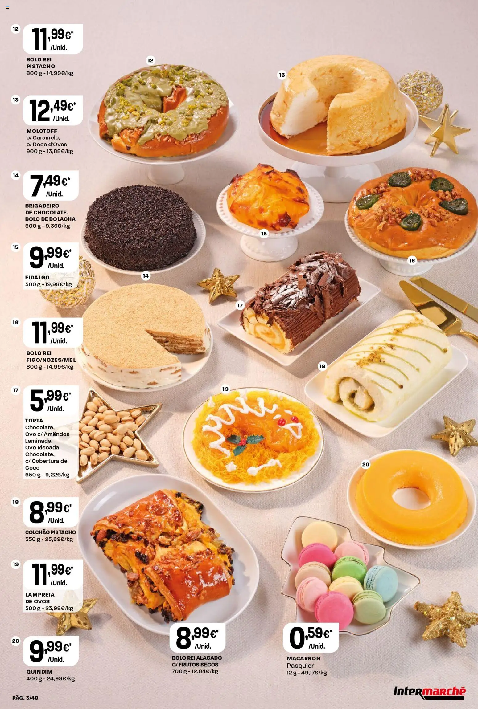 Intermarché folheto │ válido de 18.12.2025 | Página: 3 | Produtos: Bolo, Colchão, Ovos, Torta