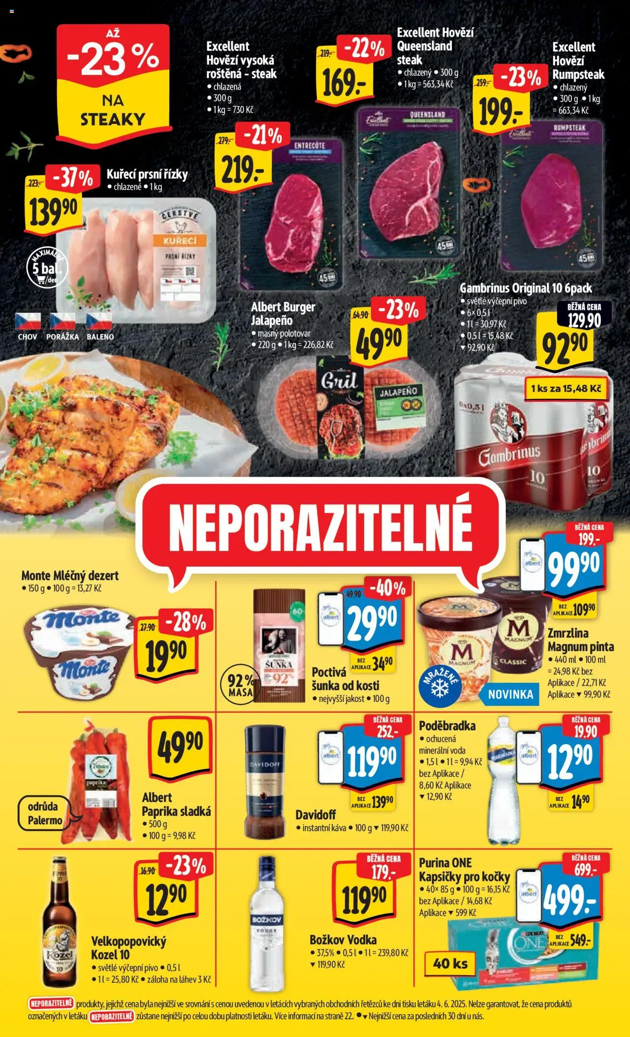Albert leták - Hypermarket od 11.06.2025 | Strana: 8 | Produkty: Šunka od kosti, Káva, Poděbradka, Kozel