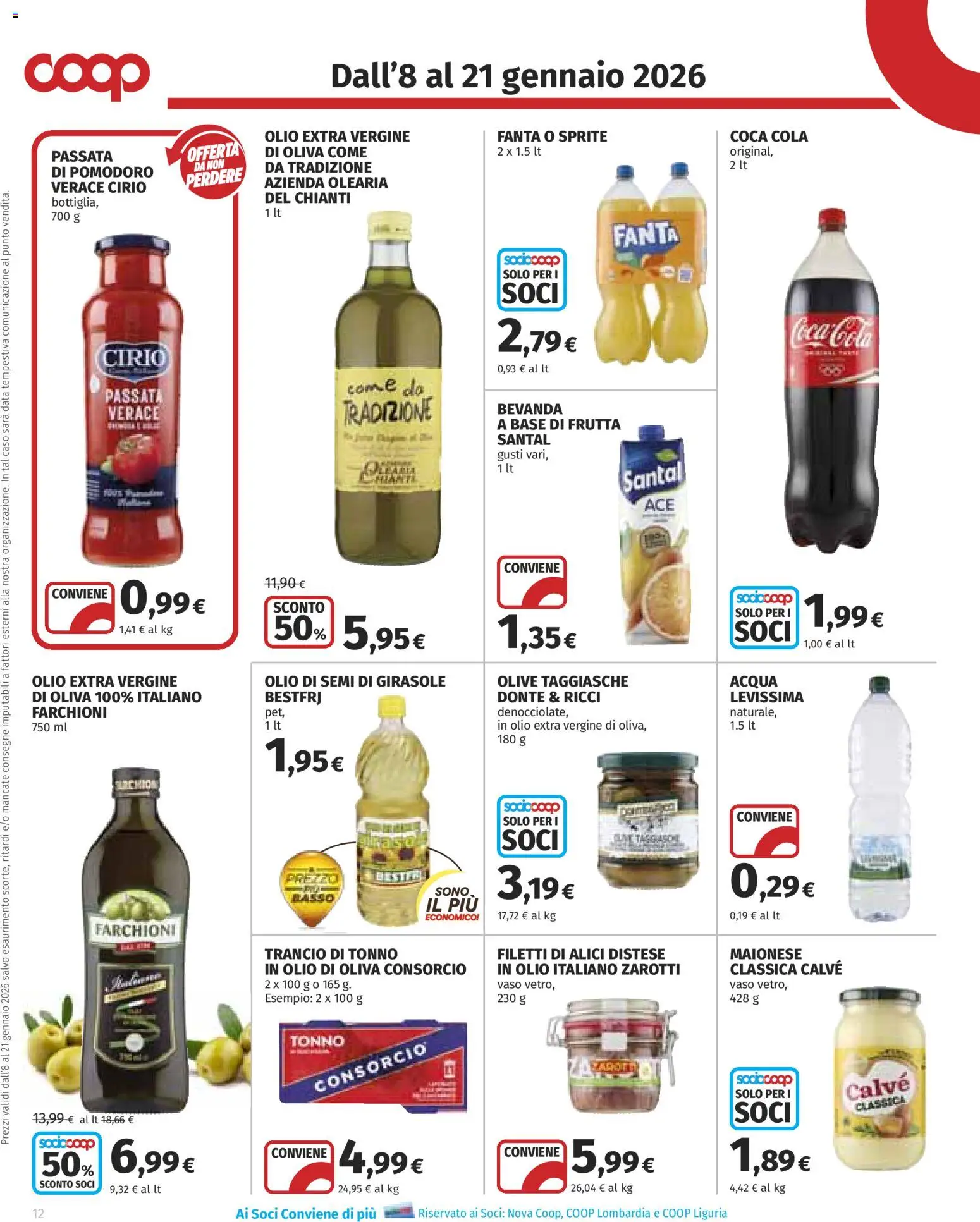 Volantino COOP del 08.01.2026 | Pagina: 12 | Prodotti: Frutta, Data, Tonno, Alici