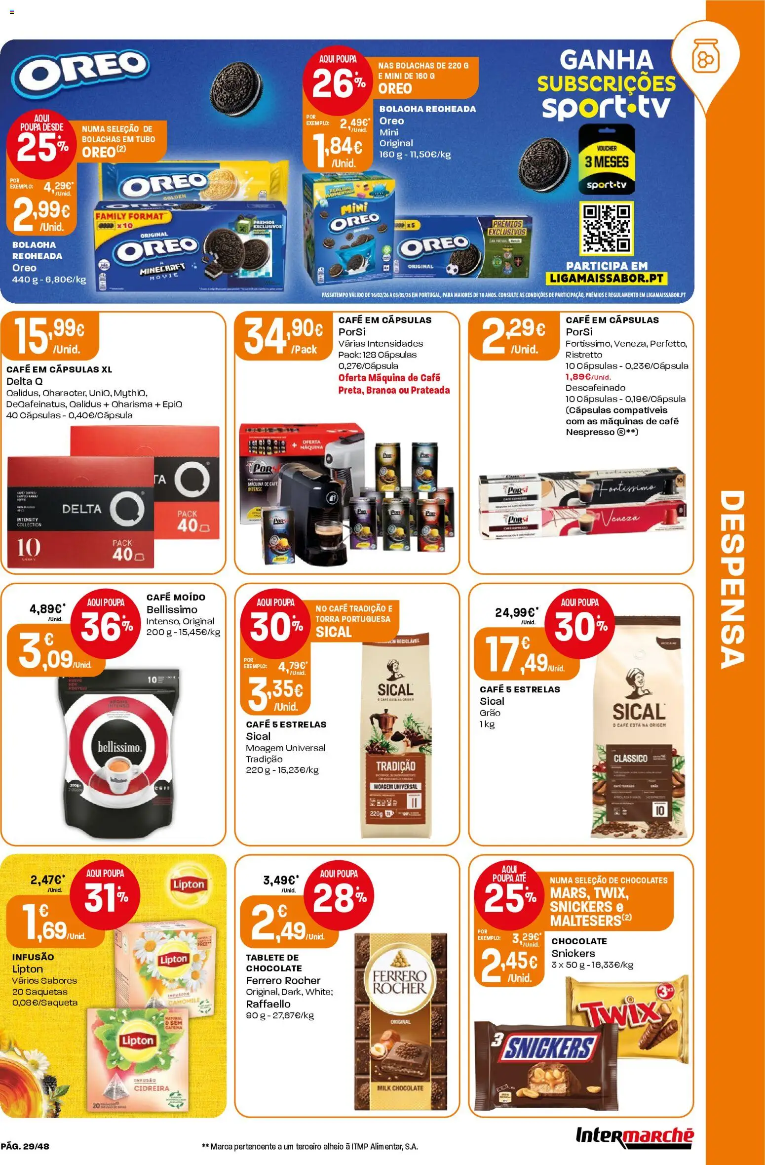 Intermarché folheto │ válido de 26.03.2026 | Página: 29 | Produtos: Máquina de café, Chocolates, Café, Chocolate
