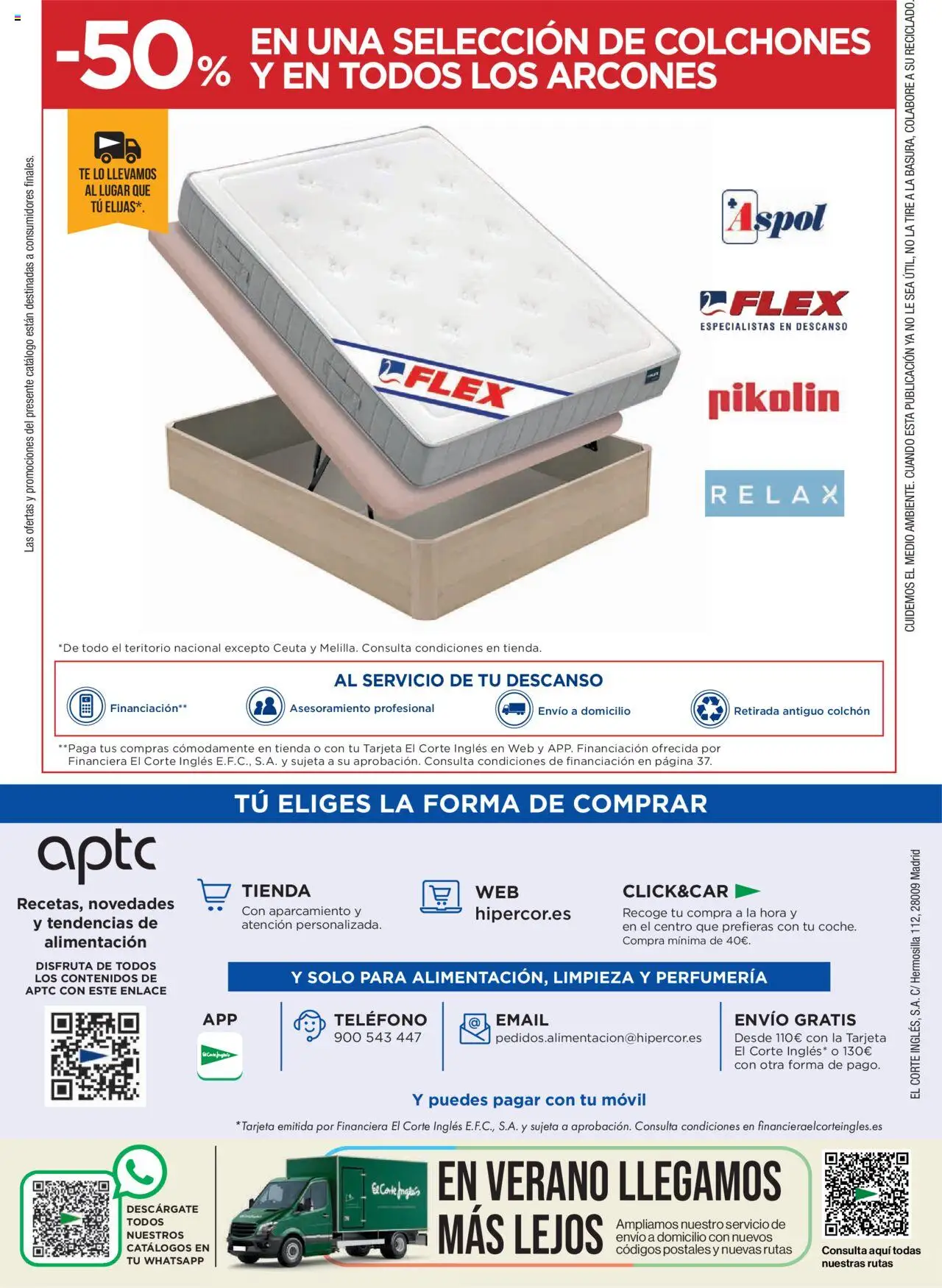 Hipercor catálogo │ válido desde el 31.07.2025 | Página: 55 | Productos: Té, Teléfono, Colchon