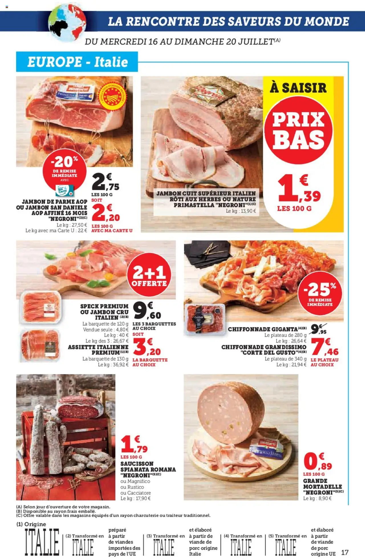  | Page: 17 | Produits: Saucisson, Jambon Cru, Viande, Porc