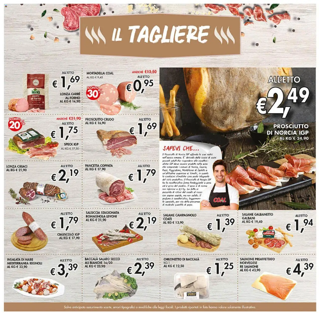 Volantino Coal del 09.10.2025 | Pagina: 7 | Prodotti: Speck, Salmone, Salsiccia, Tagliere