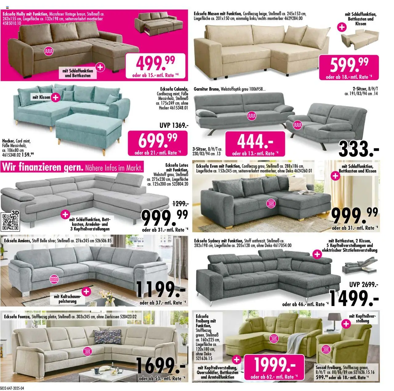 SB Möbel Boss Prospekt Neubrandenburg - gültig ab dem 02.08.2025 | Seite: 4 | Produkte: Hocker, Ecksofa, Kissen, Sessel