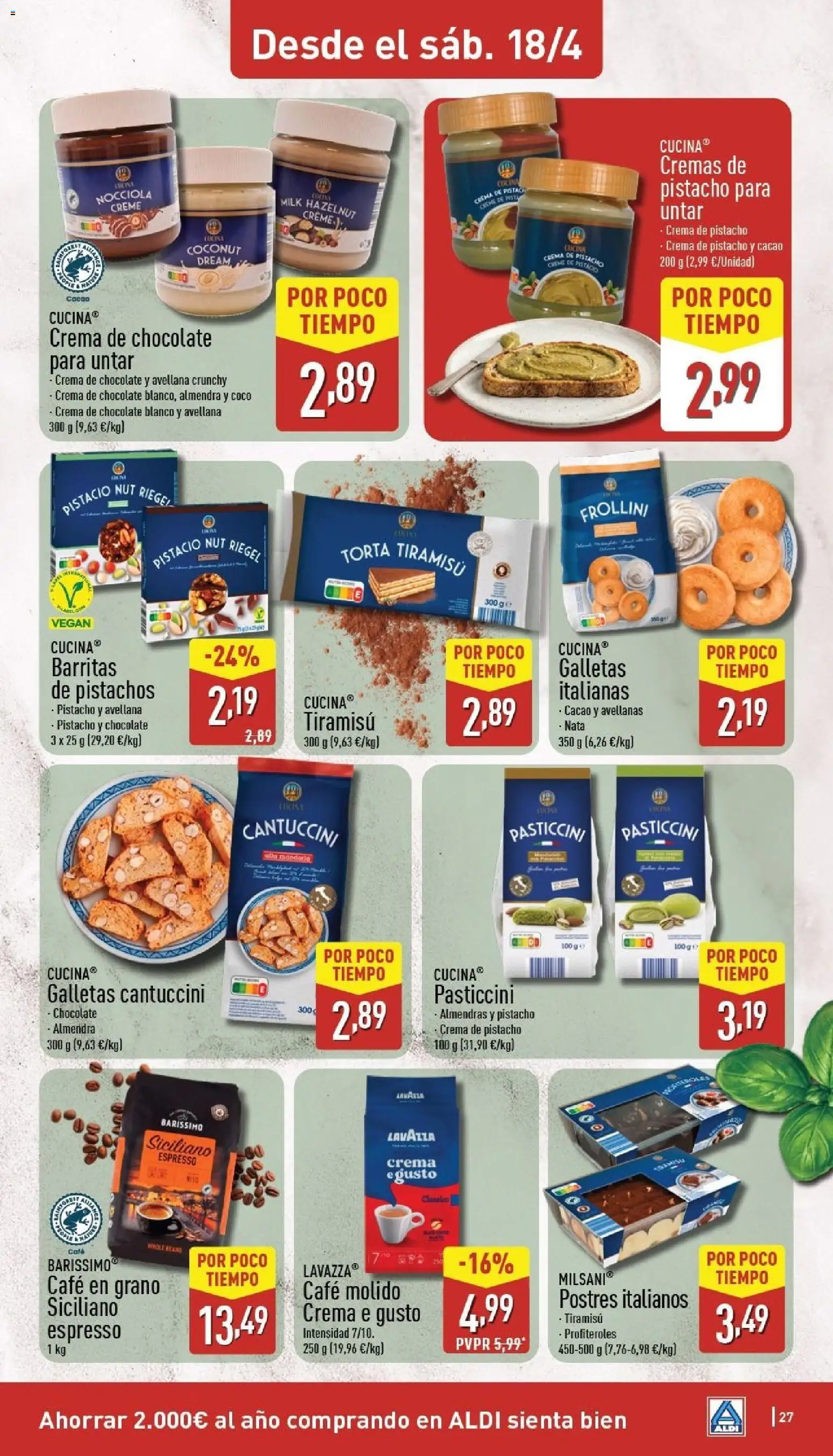 Aldi folleto Baleares │ válido desde el 13.04.2026 | Página: 27 | Productos: Κουρτίνα, Crema, Galletas, Café en grano