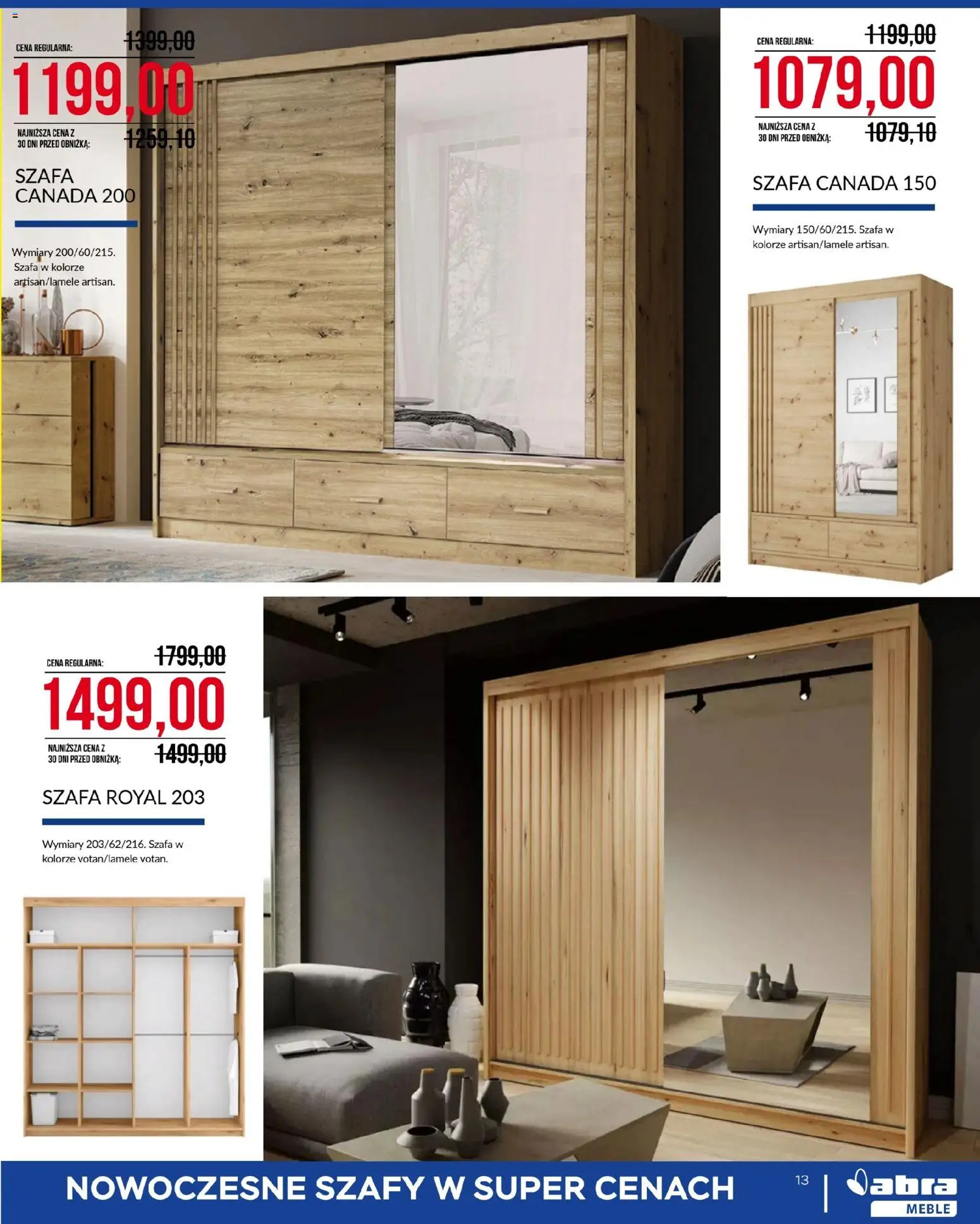 Abra meble gazetka od 04.03.2026 | Strona: 13 | Produkty: Szafa