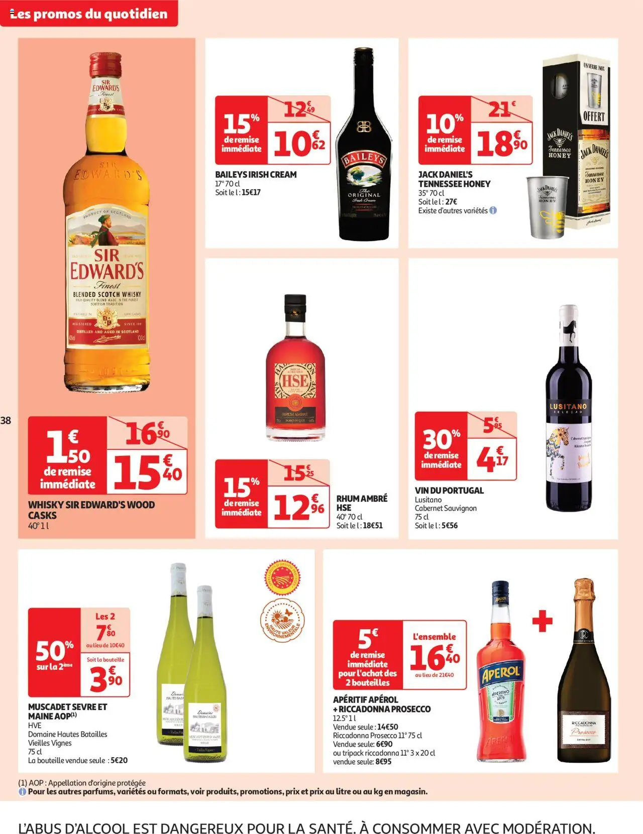 | Page: 38 | Produits: Whisky, Rhum, Prosecco, Vin
