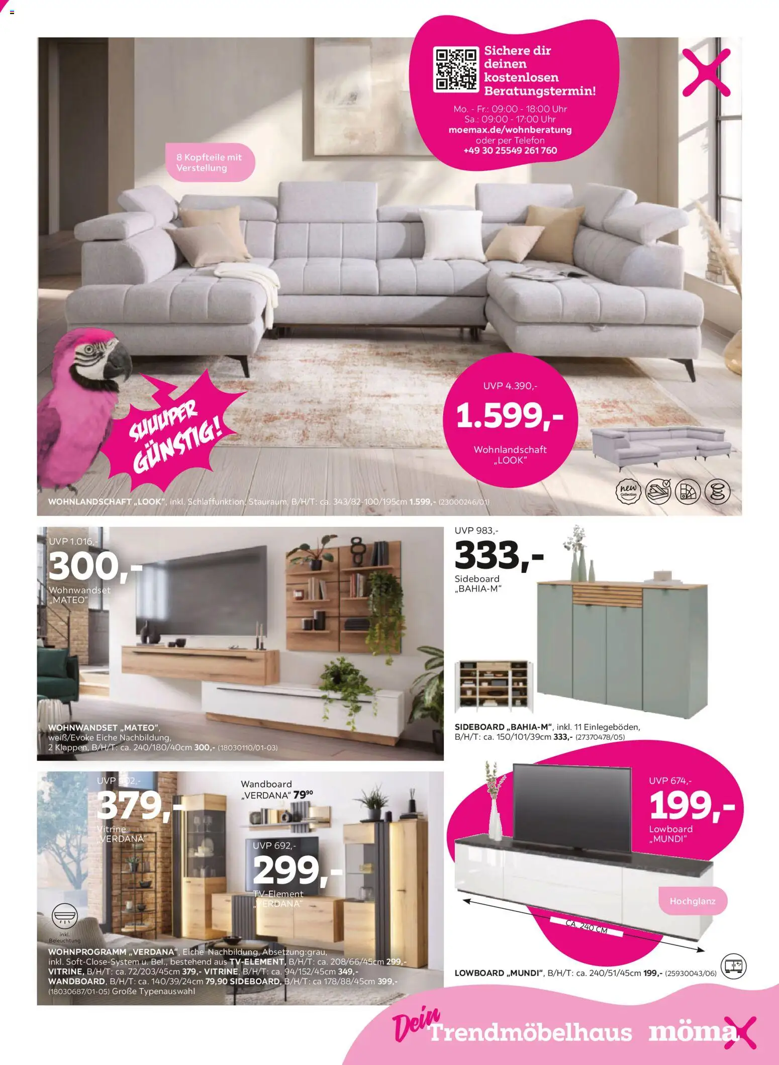 Mömax Prospekt 	 – gültig ab 02.03.2026 | Seite: 9 | Produkte: Sideboard, Wohnlandschaft, Wandboard, Uhr