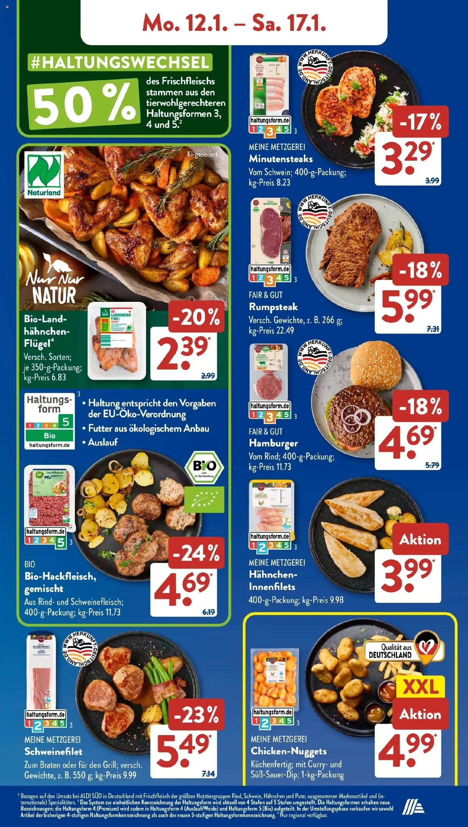Aldi Süd - Aldi Süd: Wochenangebote – gültig ab 11.01.2026 | Seite: 5 | Produkte: Rumpsteak, Hahnchen, Schweinefilet