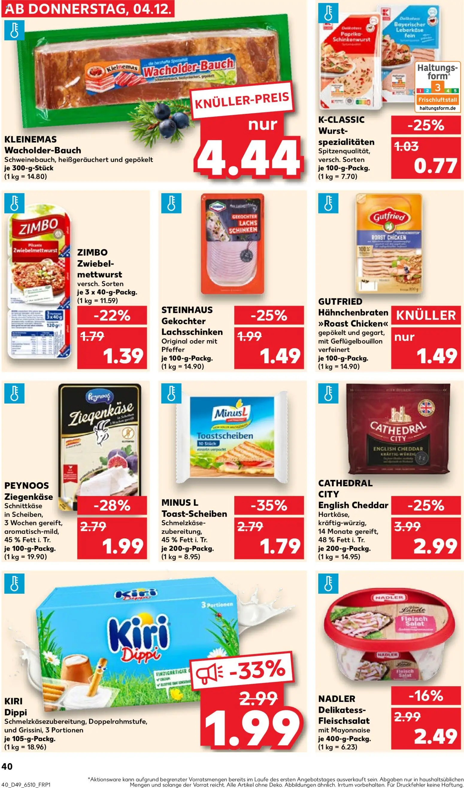 Kaufland prospekt Köln	 – gültig ab 07.12.2025 | Seite: 40 | Produkte: Toast, Lachs, Salat, Leberkase