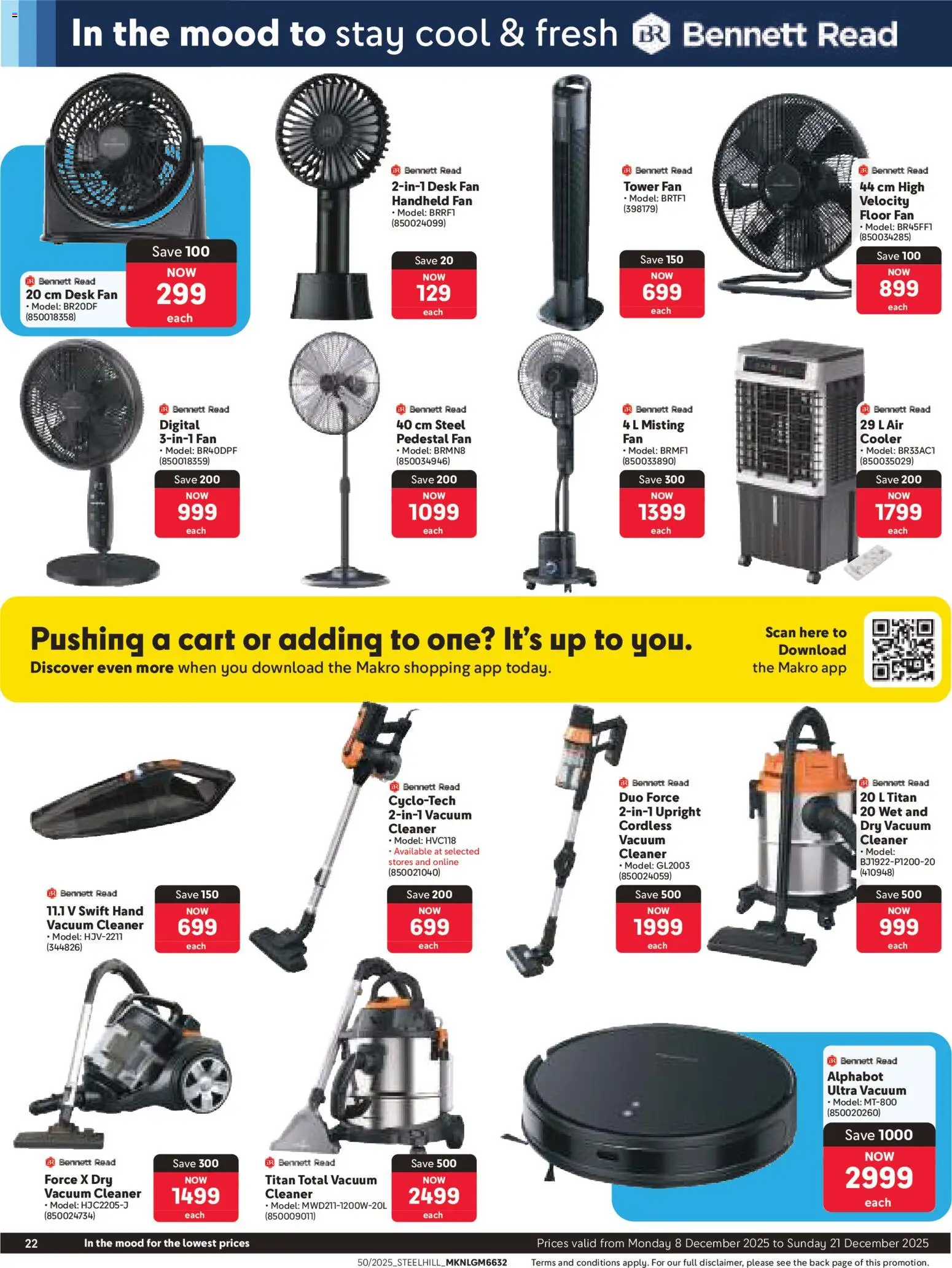 New Makro catalogue – valid from 08.12.2025 | Page: 22 | Products: Pedestal, Vacuum cleaner, Fan, Floor fan